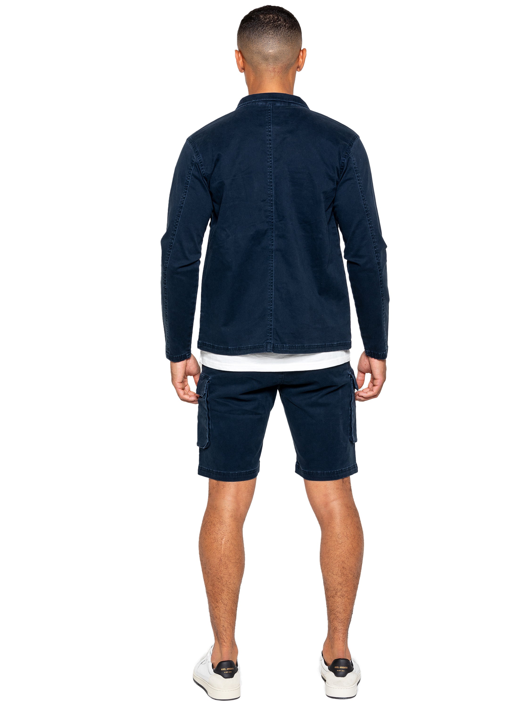 Enzo | Mens Cargo Overshirt Tracksuit With Shorts Set