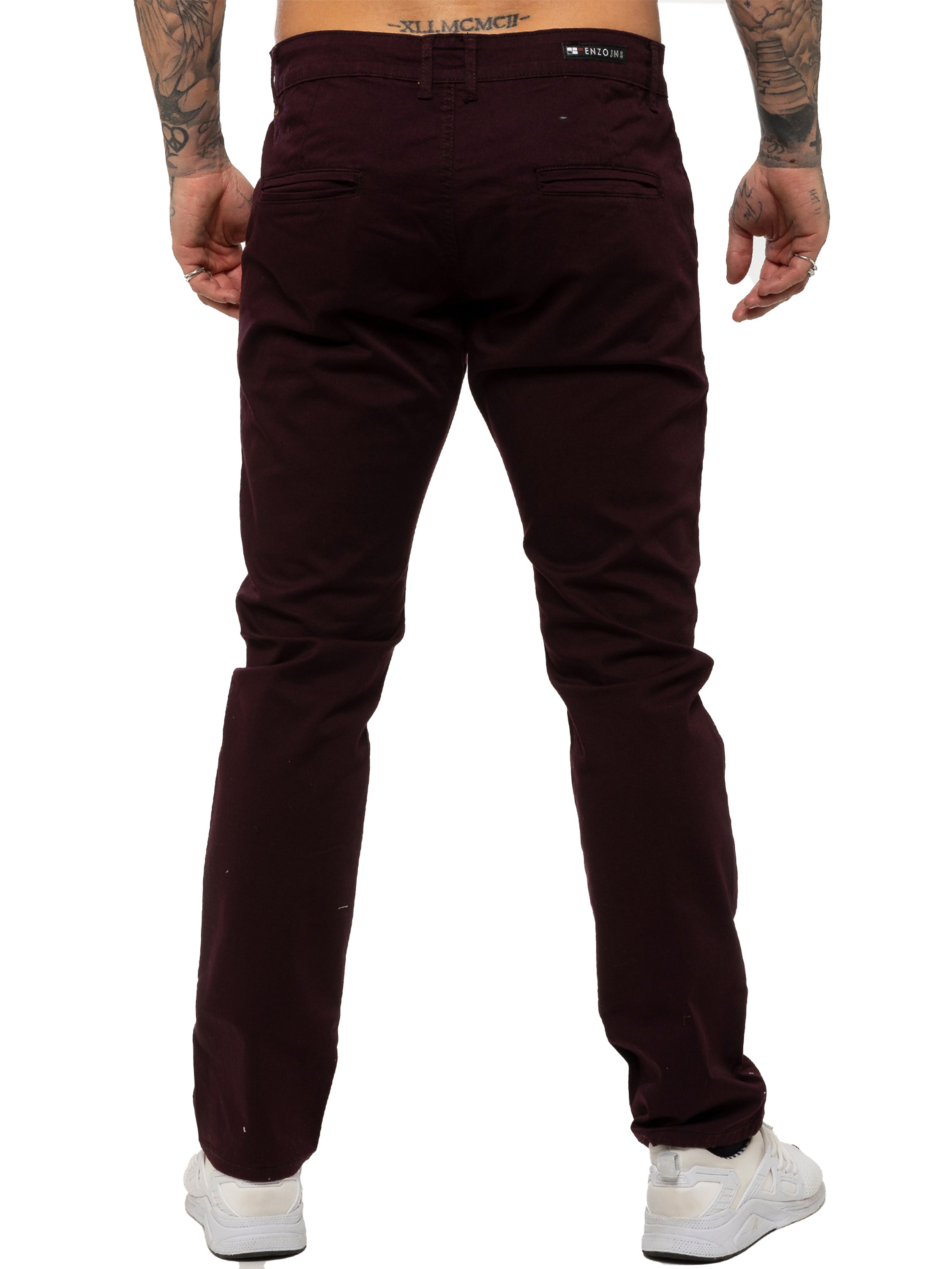 Enzo | Mens Slim Fit Stretch Chino Trousers