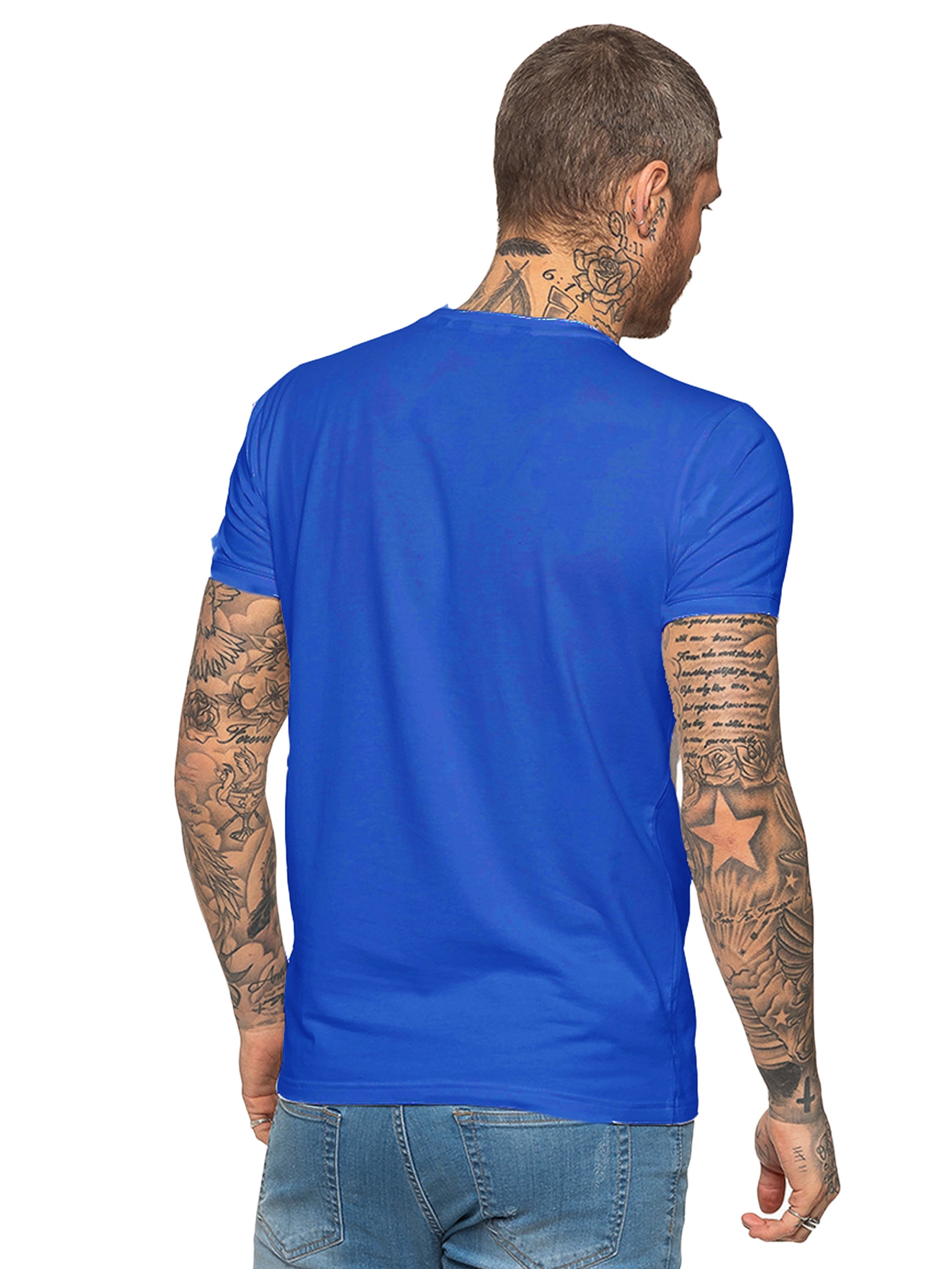 Enzo Mens Slim Fit Stretch Muscle T-Shirt