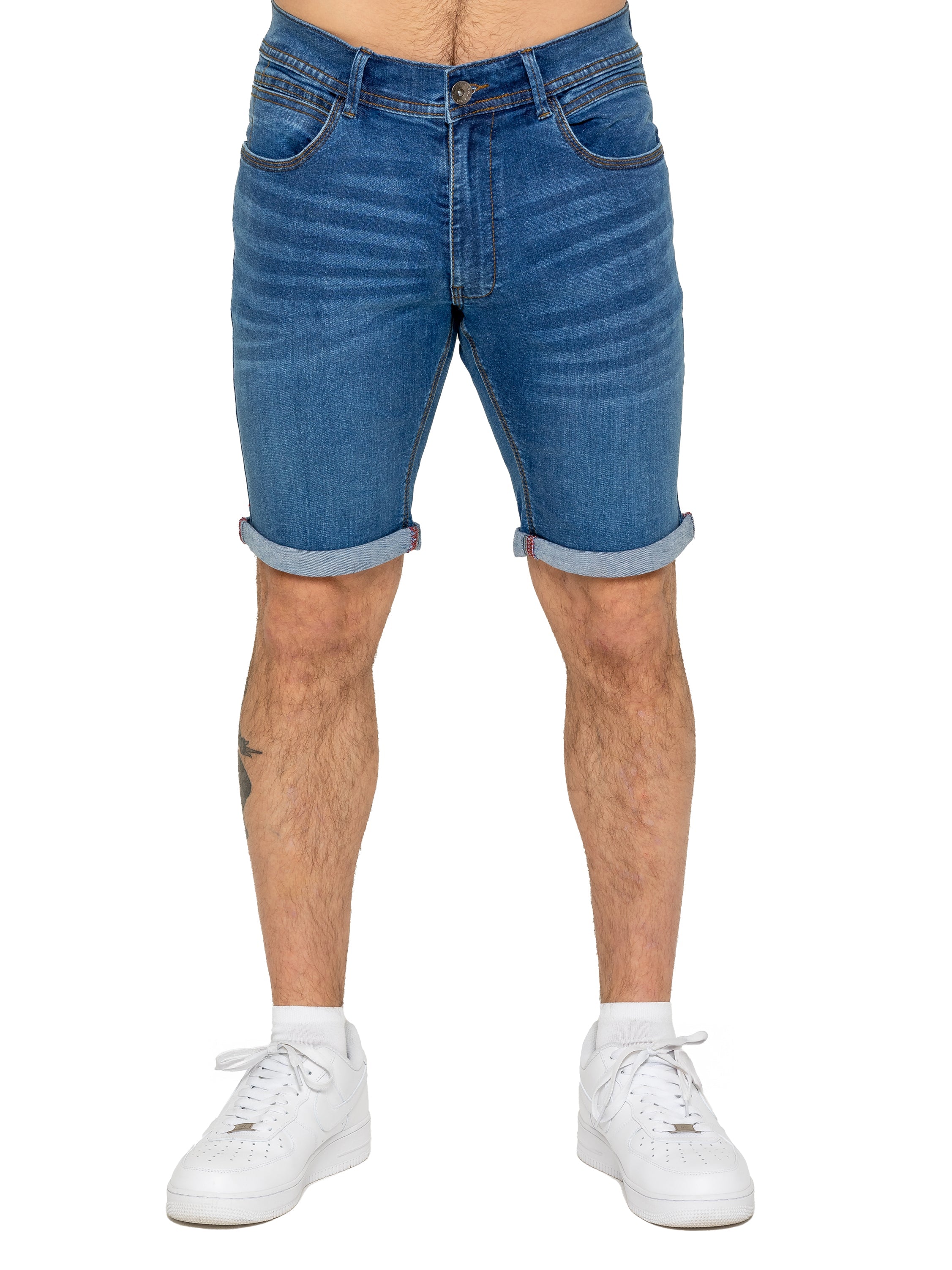 Enzo | Mens Denim Stretch Shorts