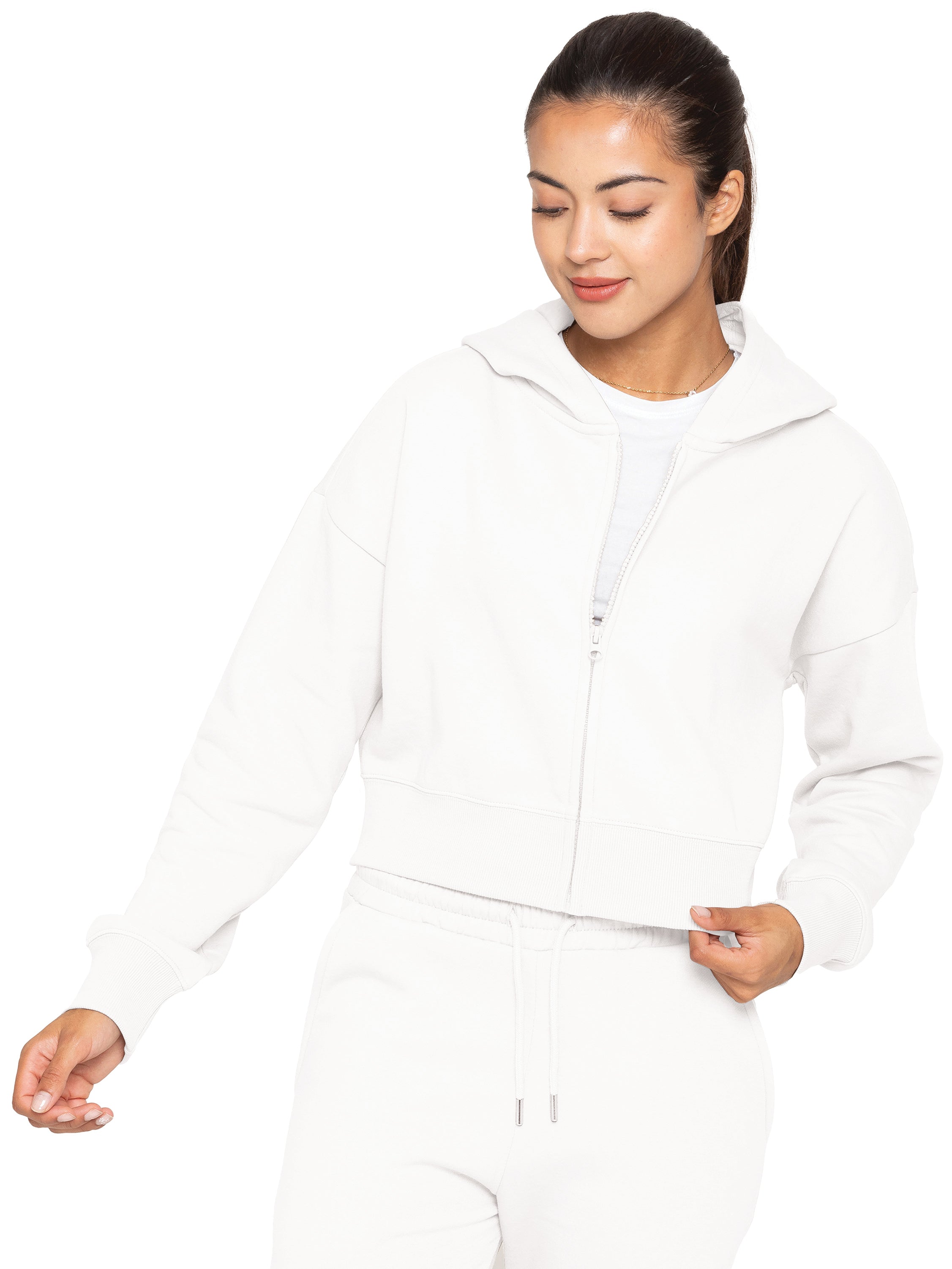 Enzo | Womens Cropped Zipped Hoodie