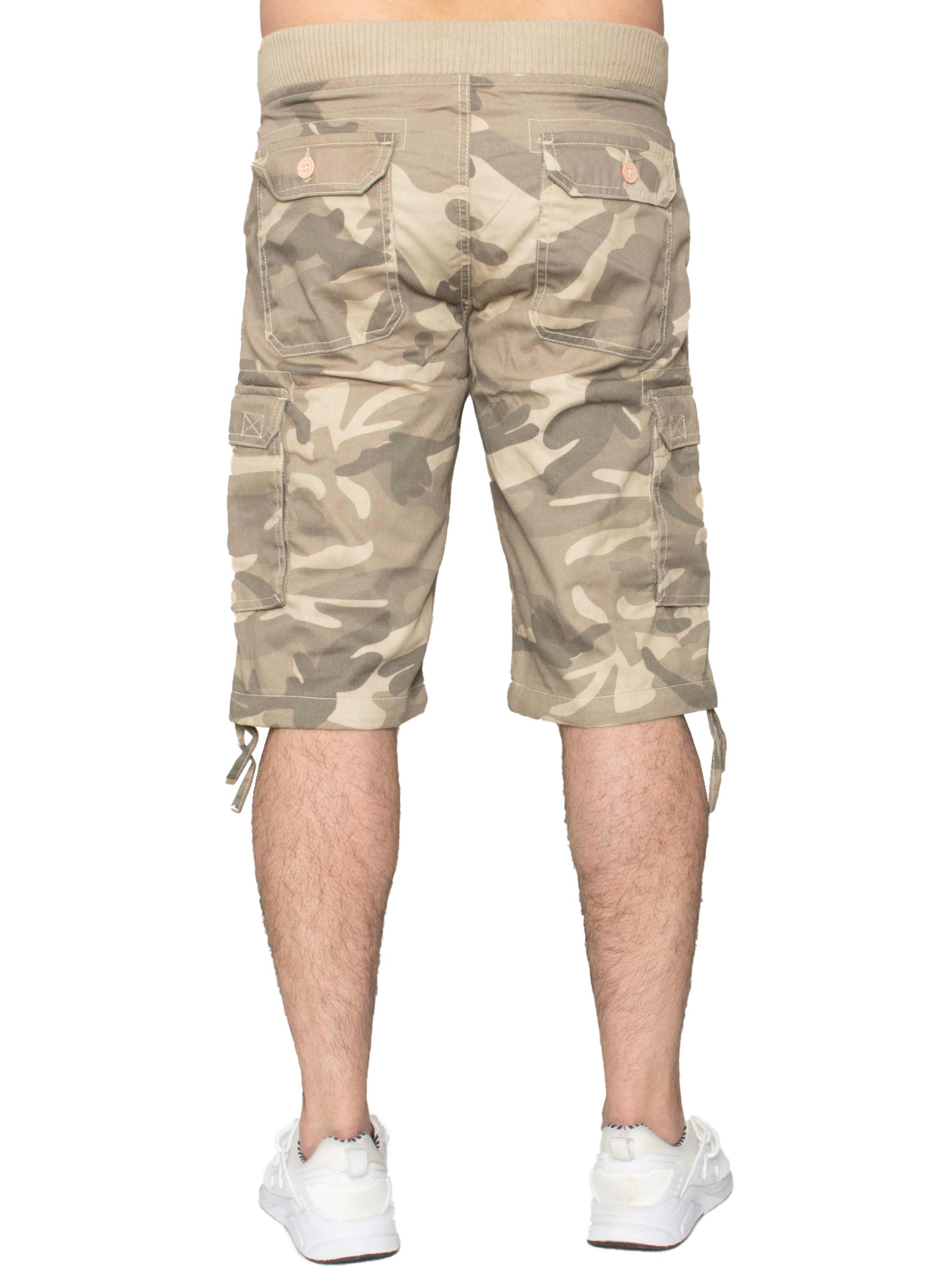 Enzo | Mens Cargo Combat Camo Shorts