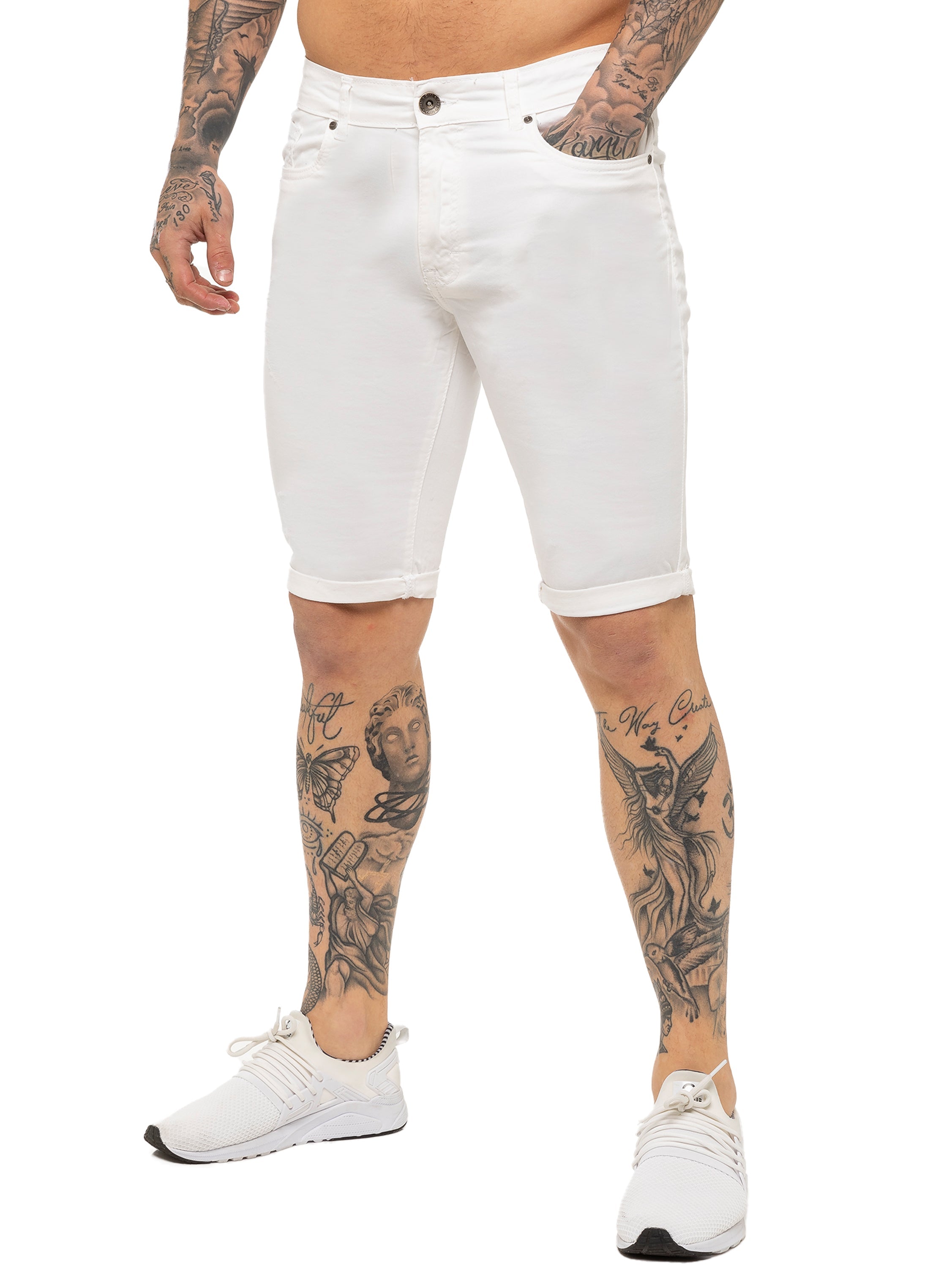 Kruze | Mens Denim Skinny Stretch Shorts