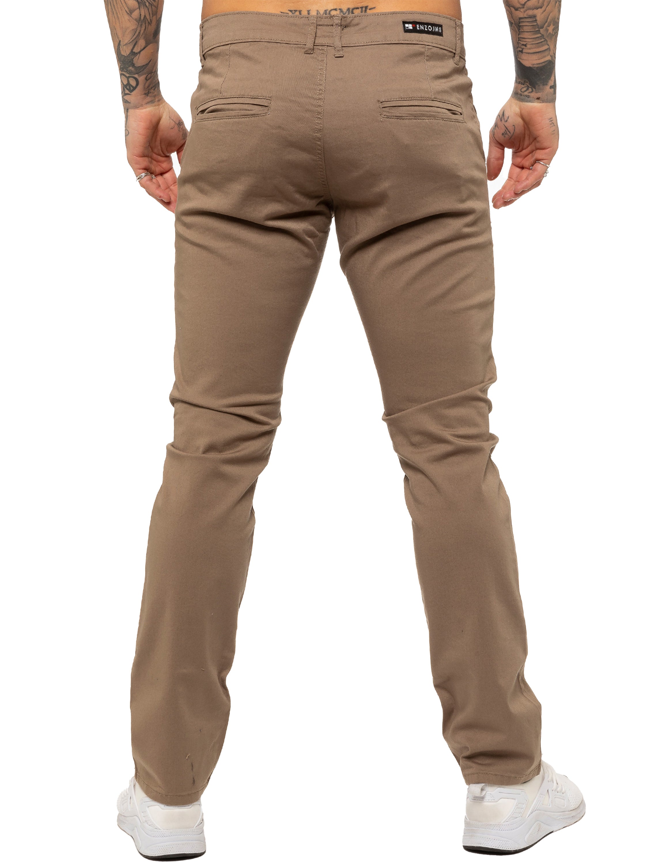 Enzo | Mens Slim Fit Stretch Chino Trousers