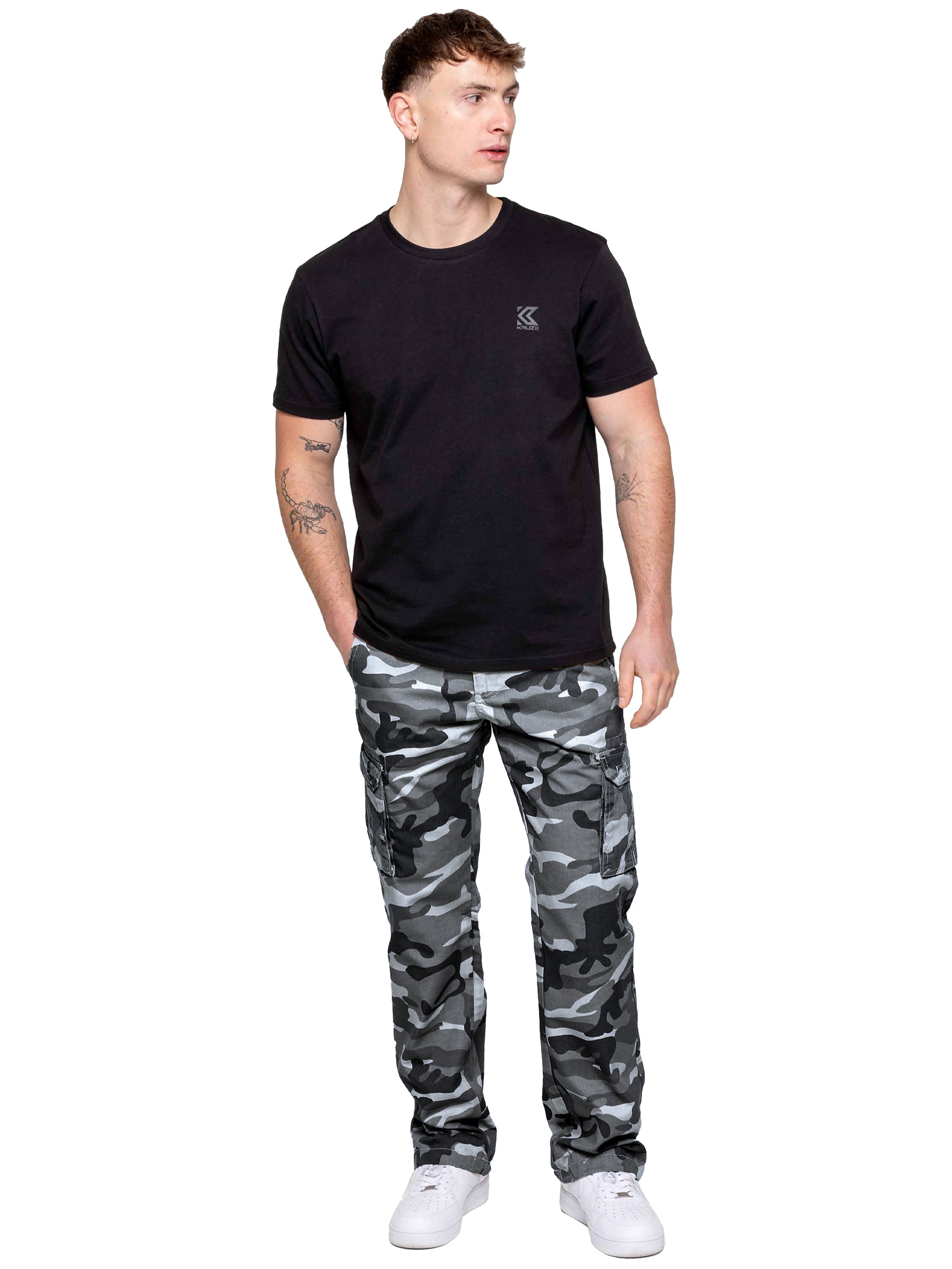 Kruze | Mens Cargo Camo Trousers