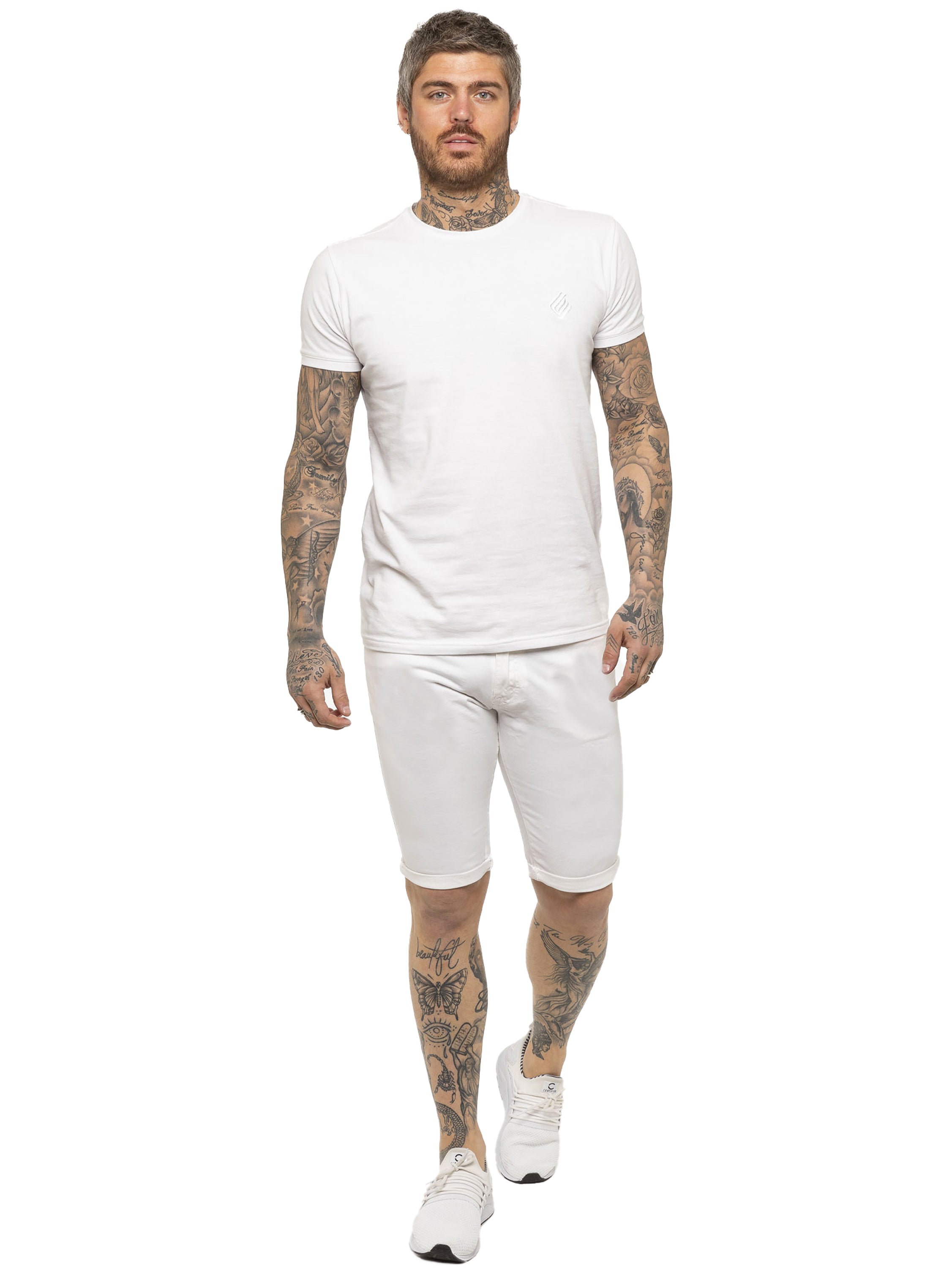 Kruze | Mens Denim Skinny Stretch Shorts