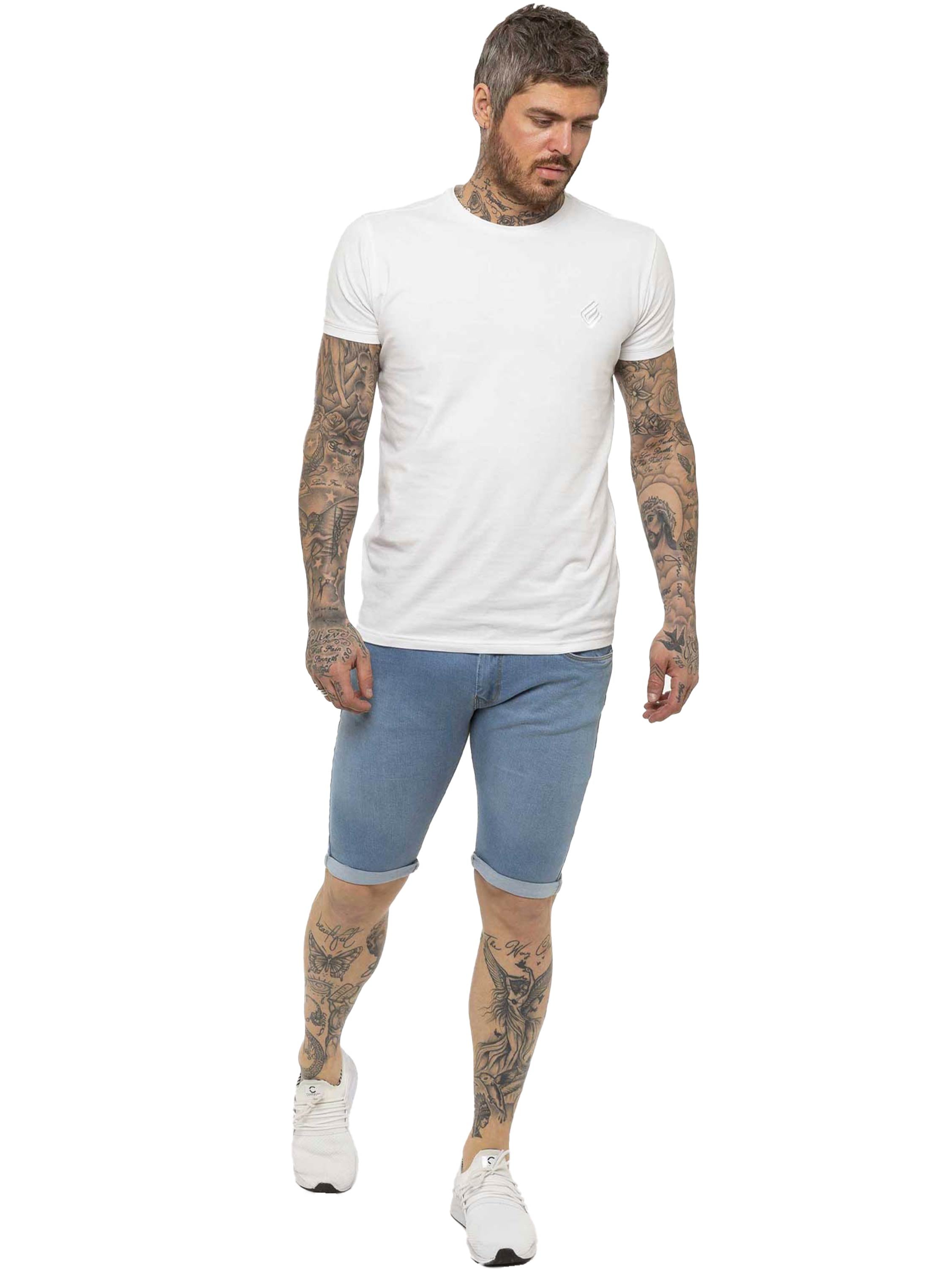 Kruze | Mens Denim Skinny Stretch Shorts