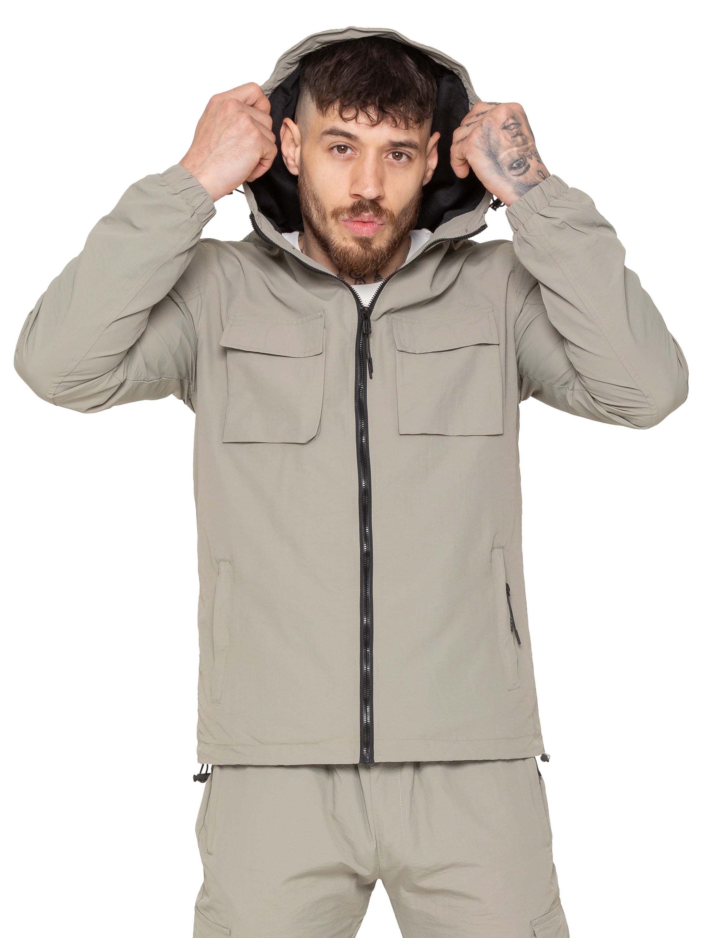 Enzo Milano | Mens Poly Cargo Tracksuit Set