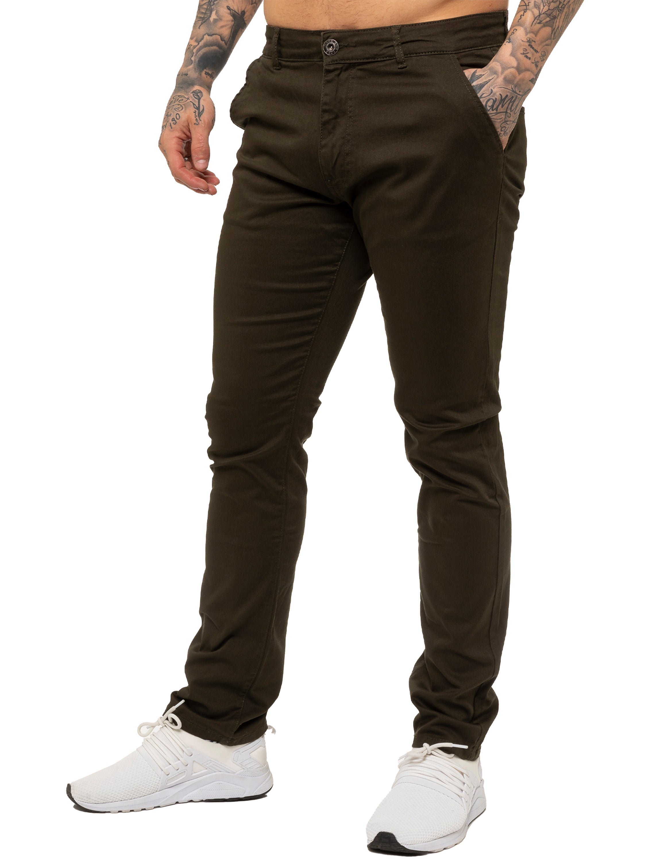 Enzo | Mens Slim Fit Stretch Chino Trousers