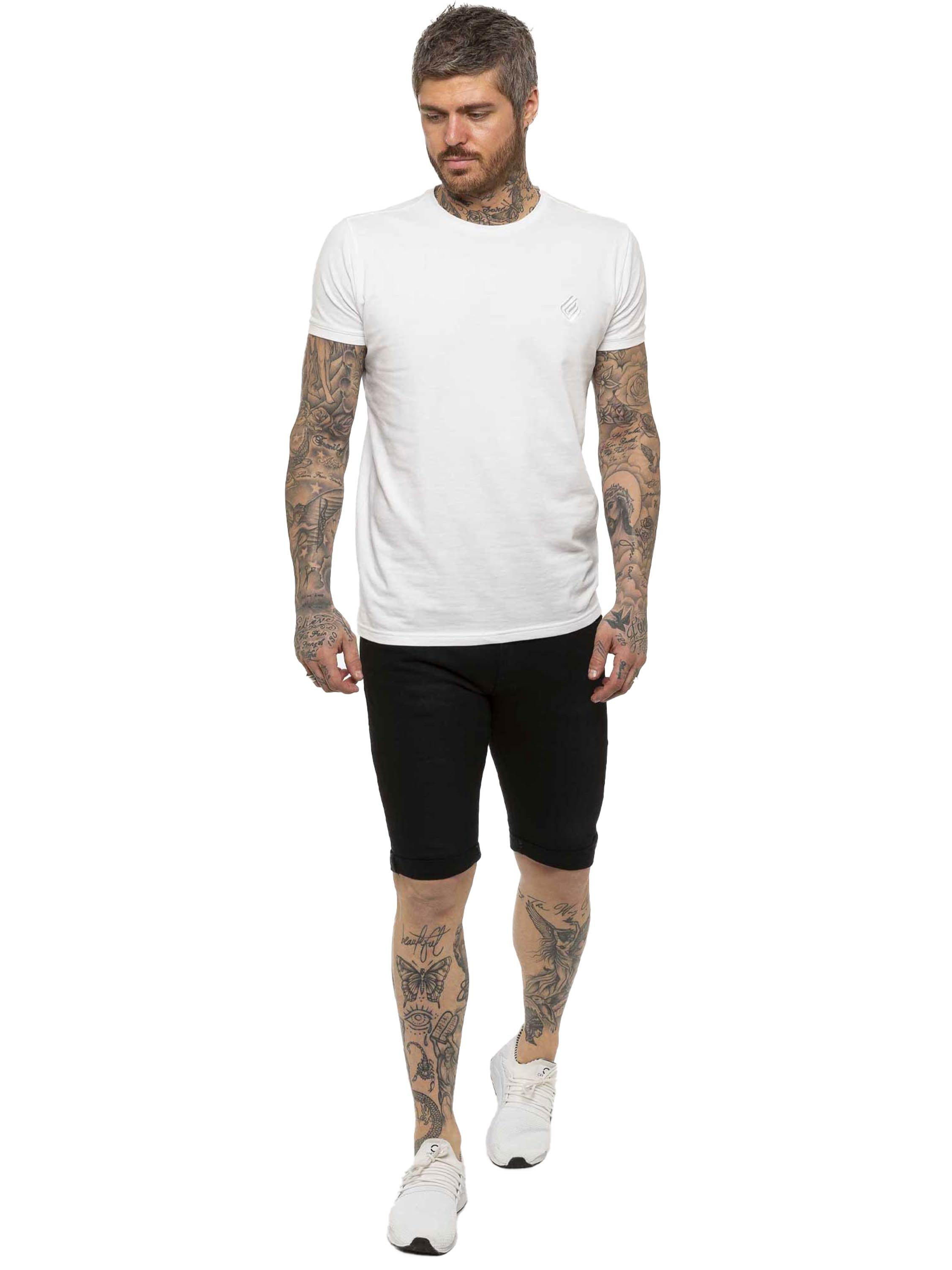 Kruze | Mens Denim Skinny Stretch Shorts