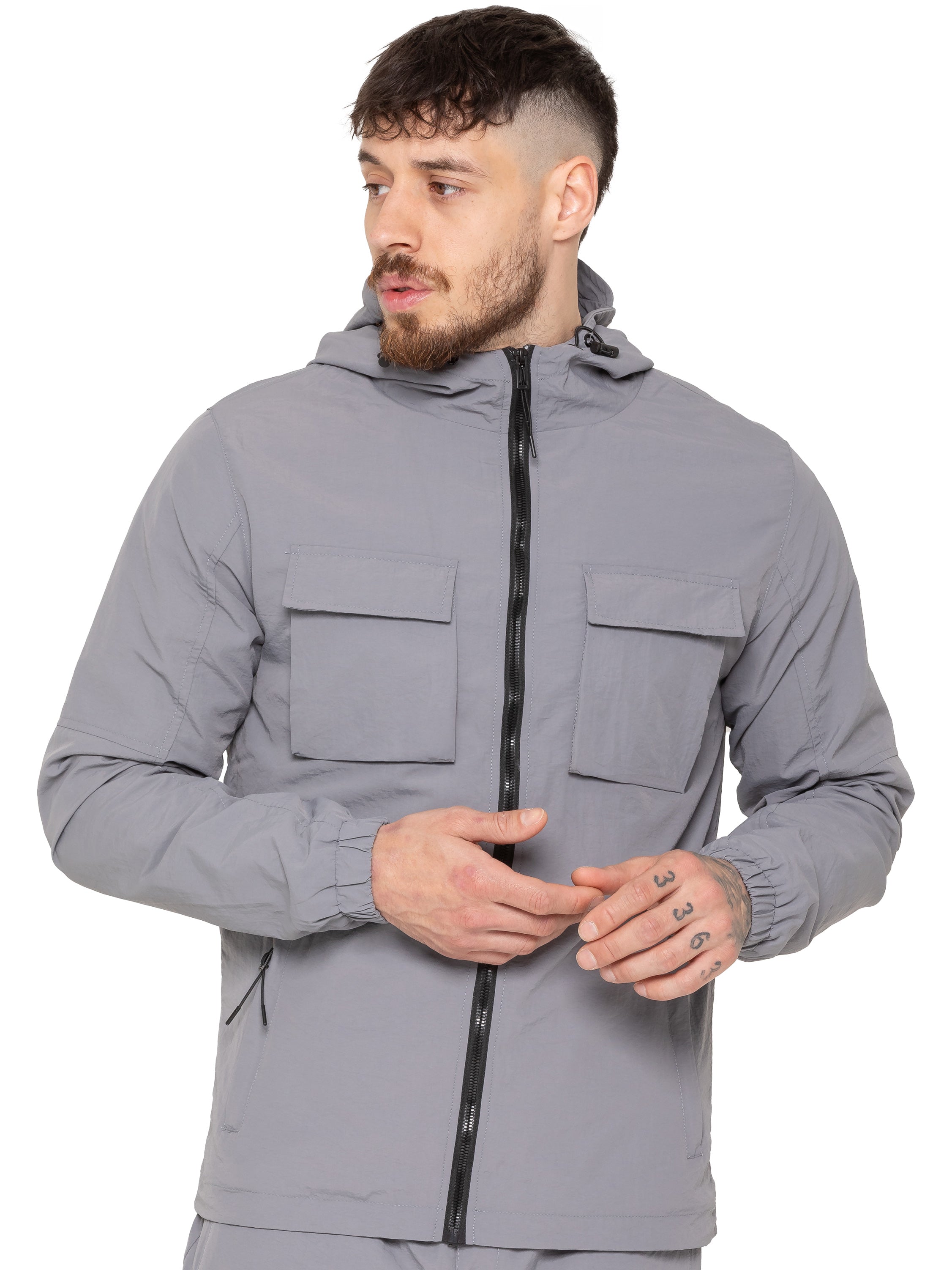 Enzo Milano | Mens Poly Cargo Tracksuit Set