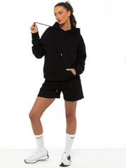 Enzo | Womens Oversized Pullover Hoodie Tracksuit Set With Shorts