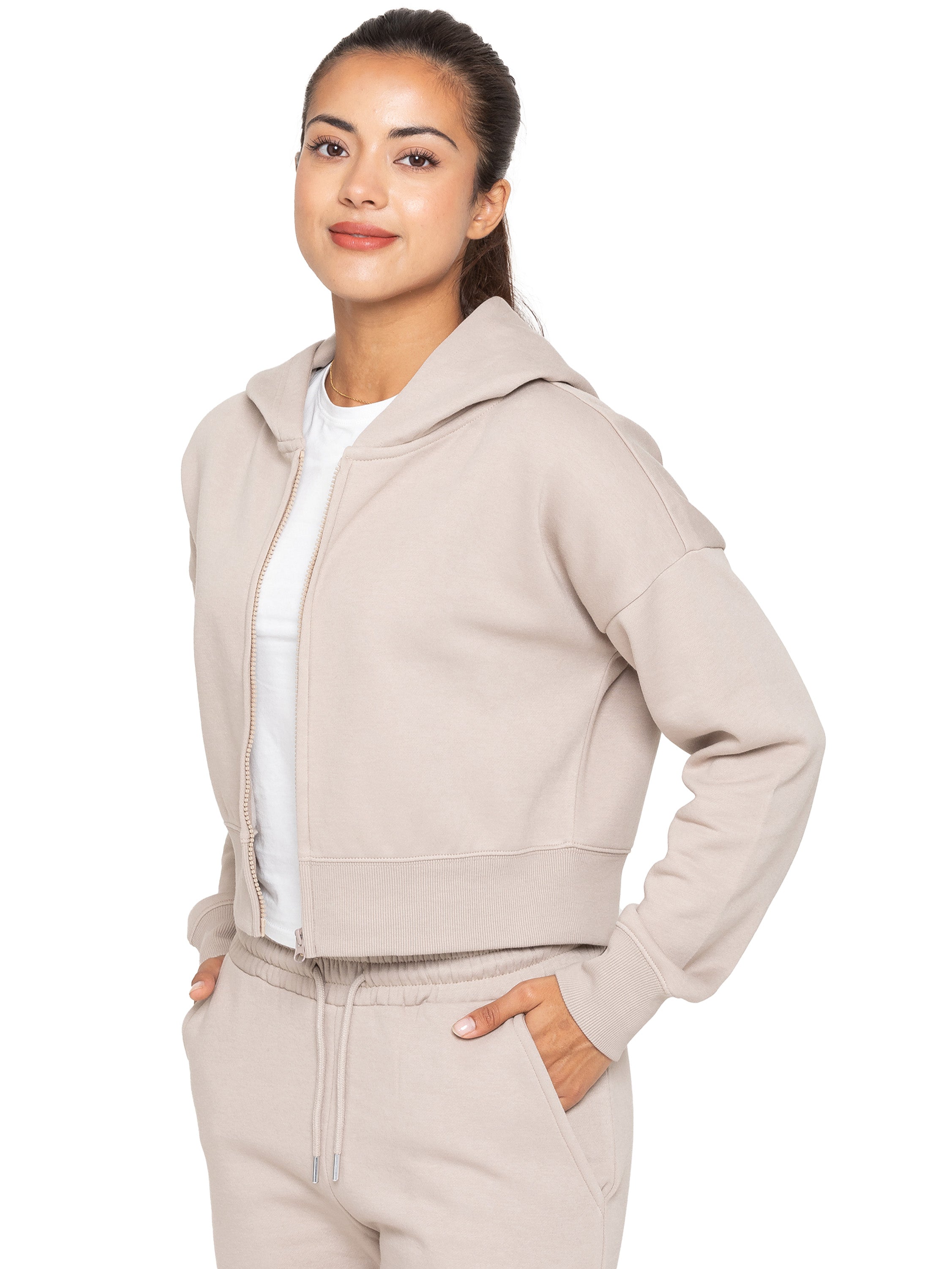Enzo | Womens Cropped Zipped Hoodie