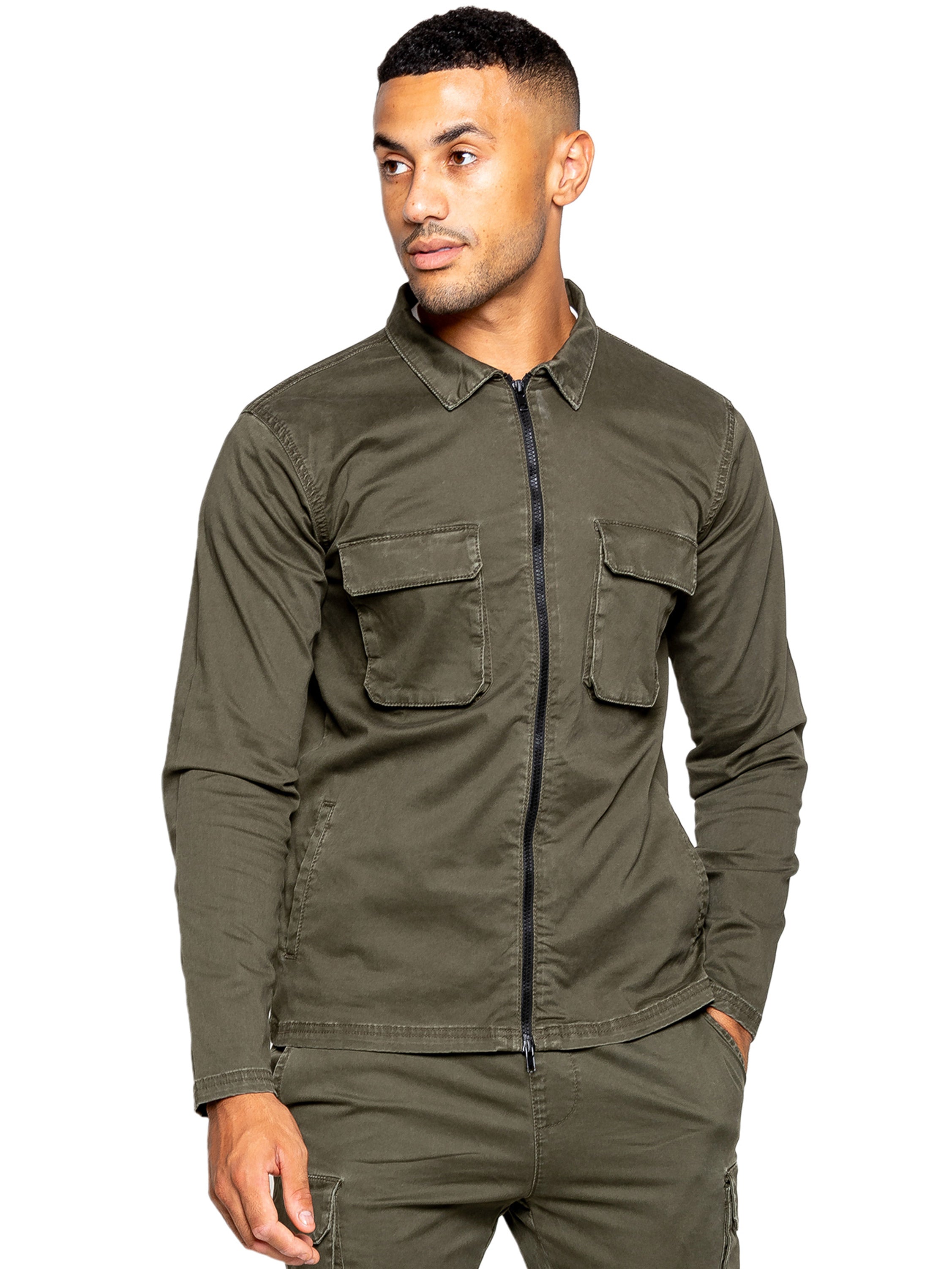 Enzo | Mens Cargo Overshirt Jacket