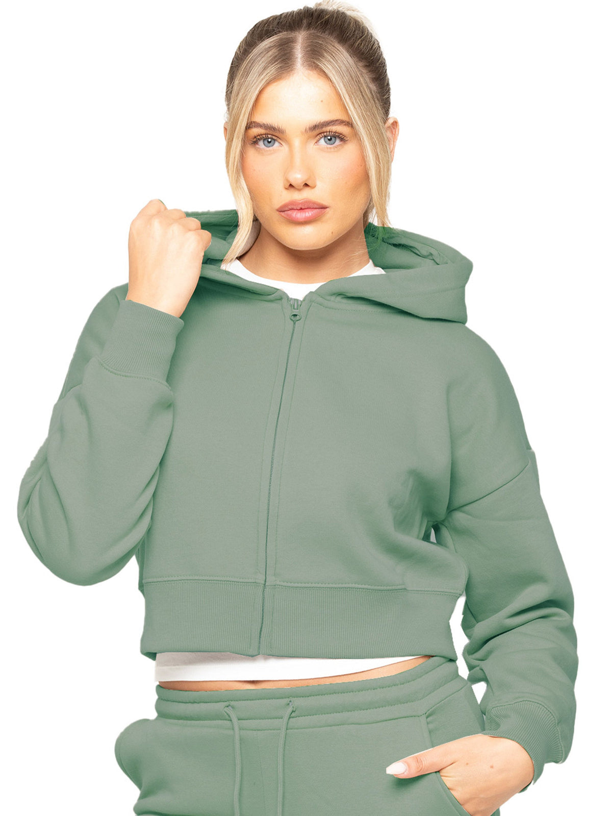 Enzo | Womens Cropped Zipped Hoodie