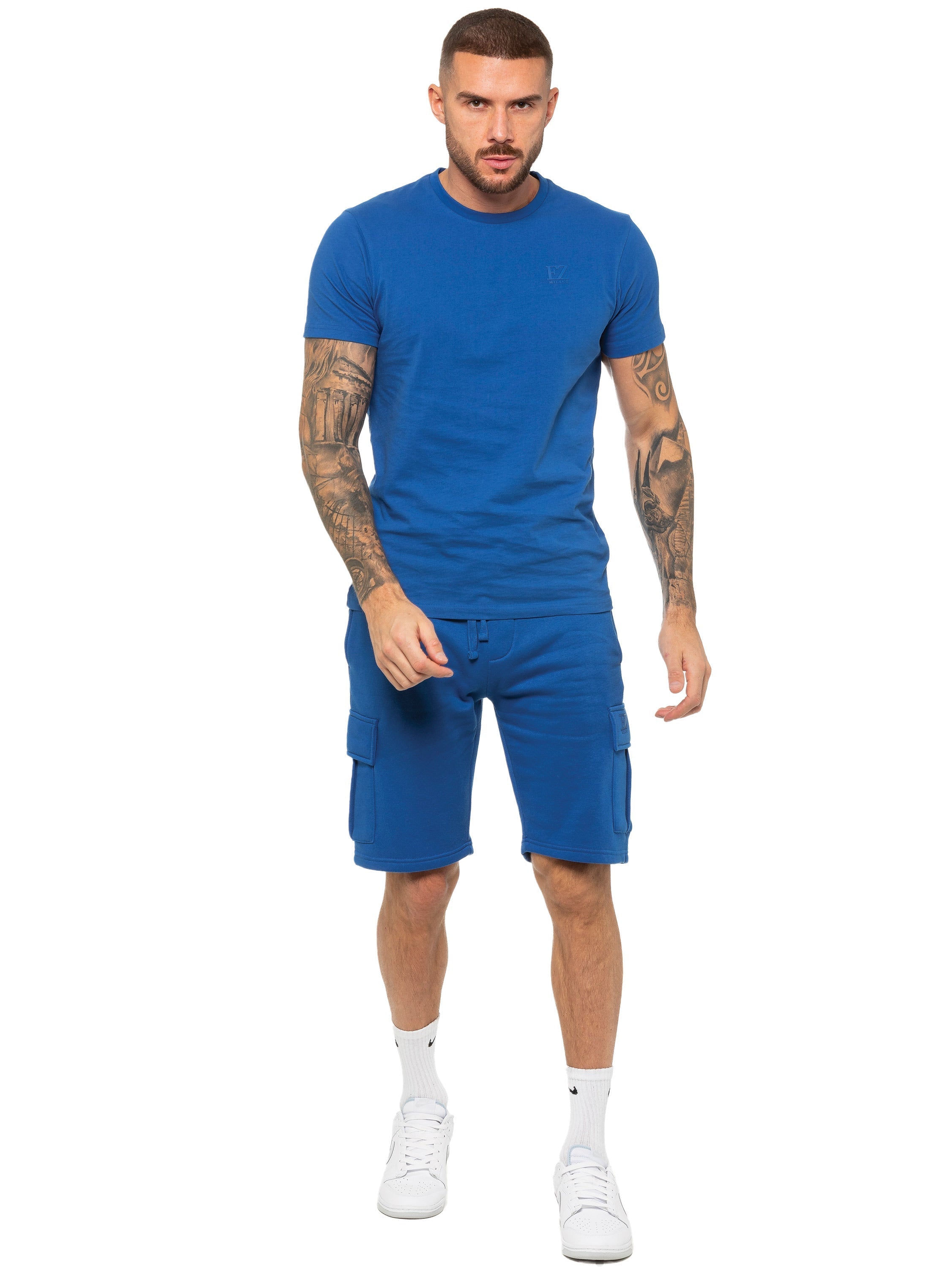 Enzo | Mens T-Shirt Tracksuit Set With Shorts
