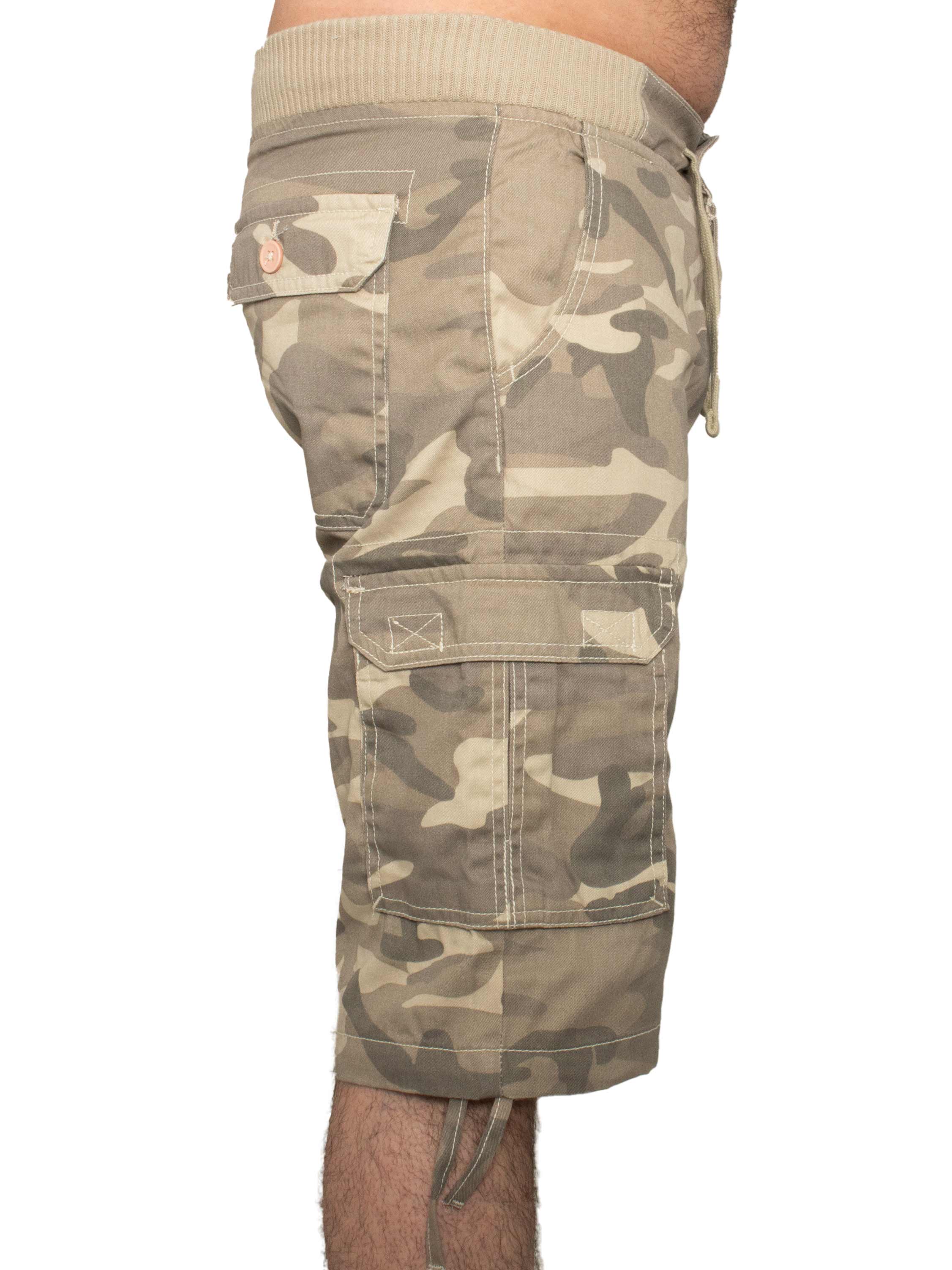Enzo | Mens Cargo Combat Camo Shorts