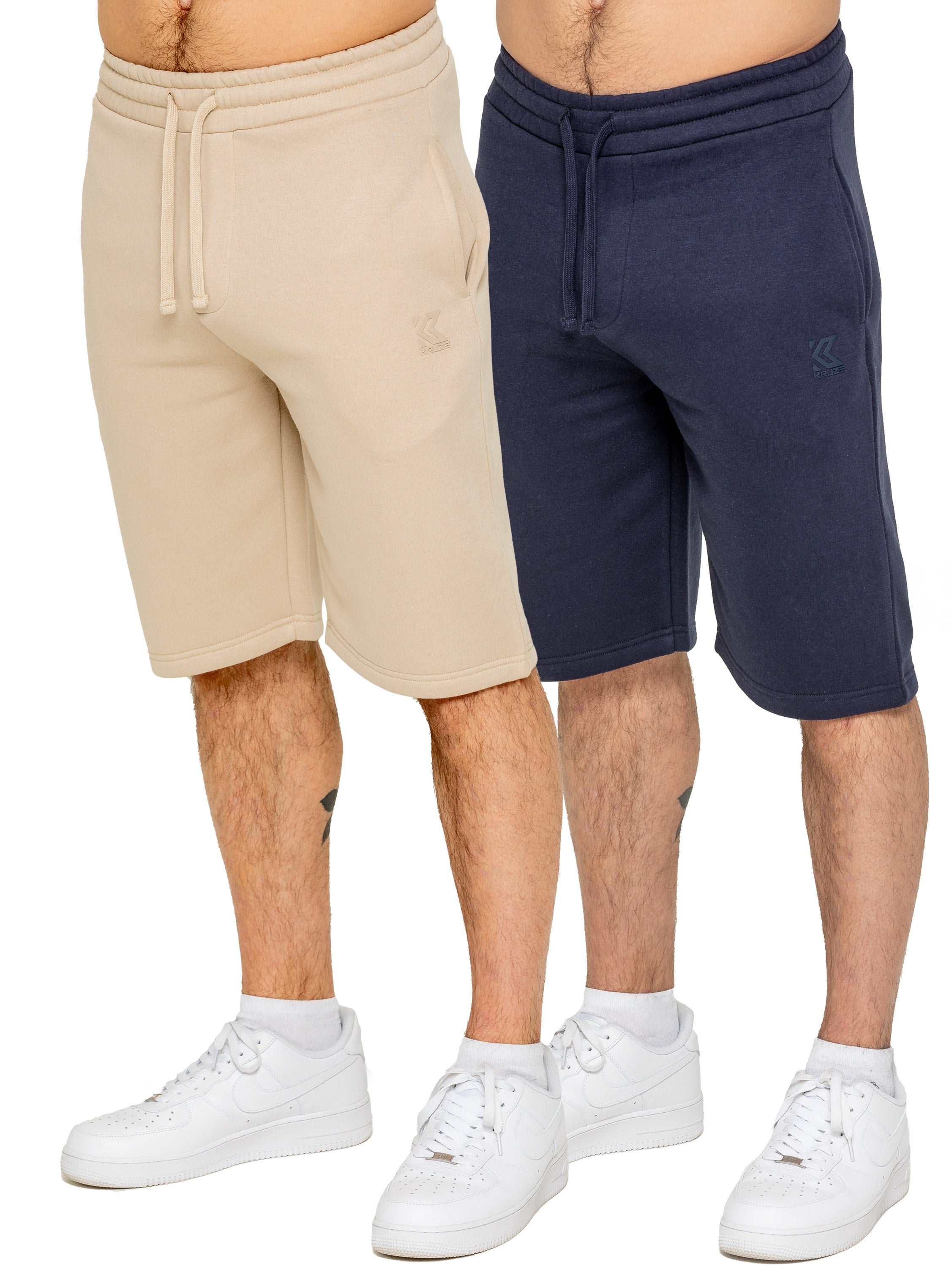 Kruze | Mens 2 Pack Fleece Shorts
