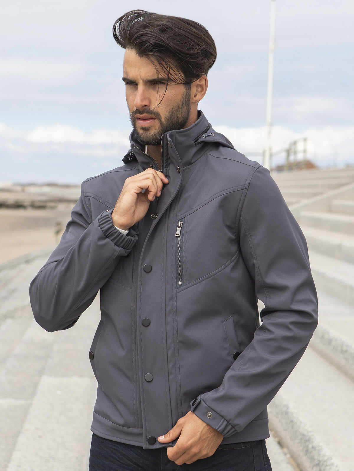 ETO | Designer Men's Black Zip Jacket Style React