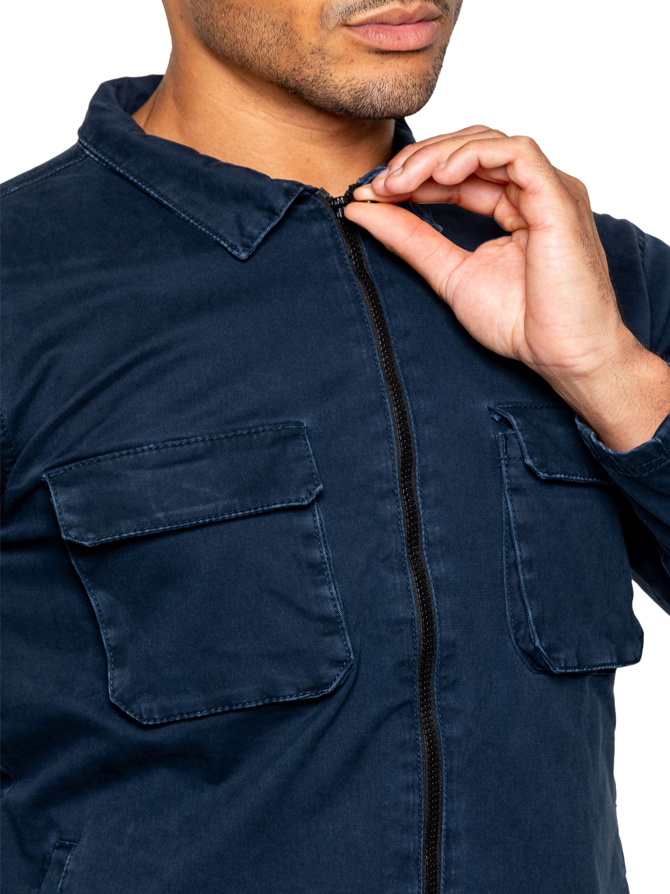 Enzo | Mens Cargo Overshirt Tracksuit With Shorts Set
