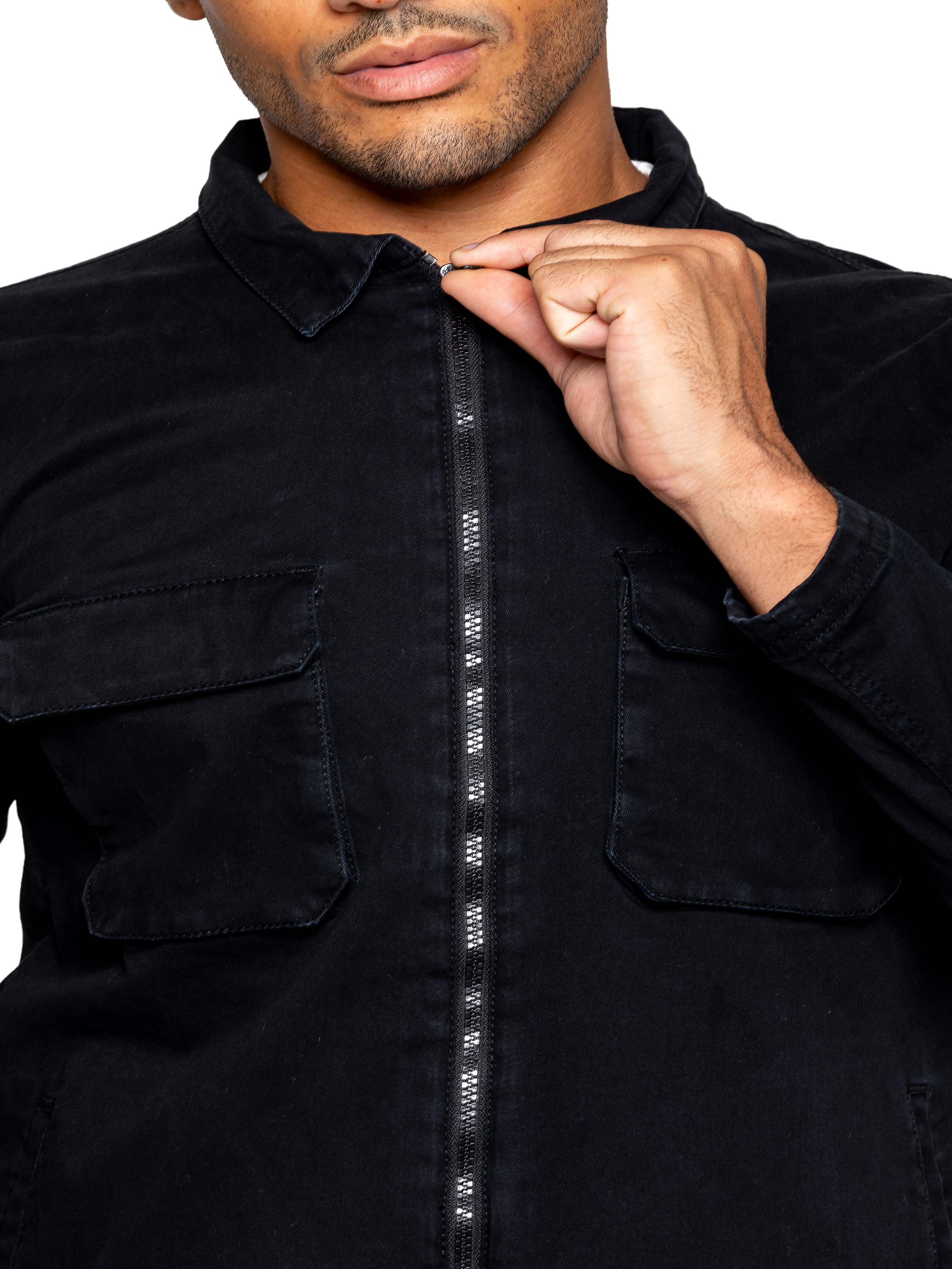 Enzo | Mens Cargo Overshirt Tracksuit With Shorts Set