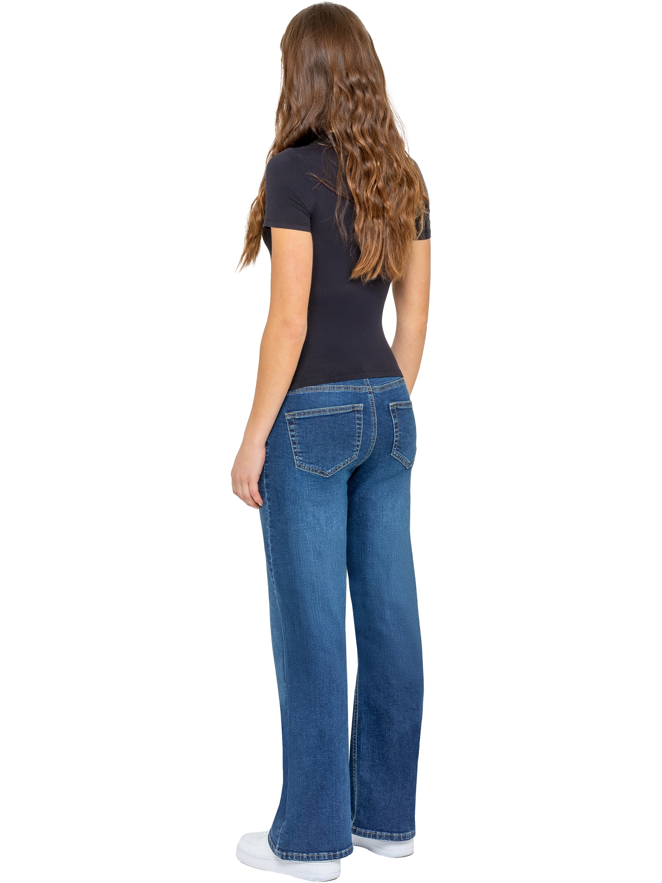 Enzo | Womens Wide Leg Jeans