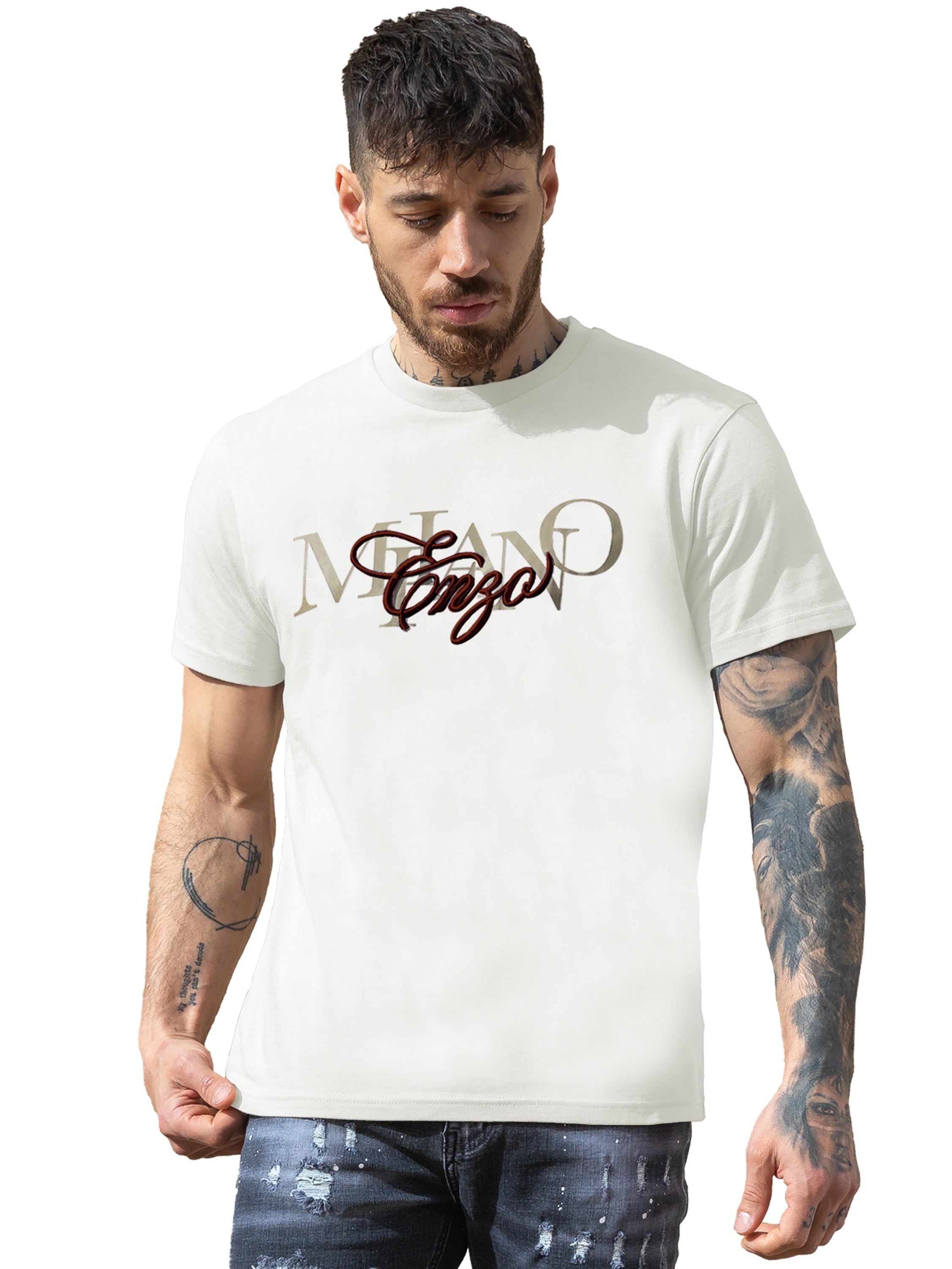 Enzo Milano | Mens Embroidered T-Shirt