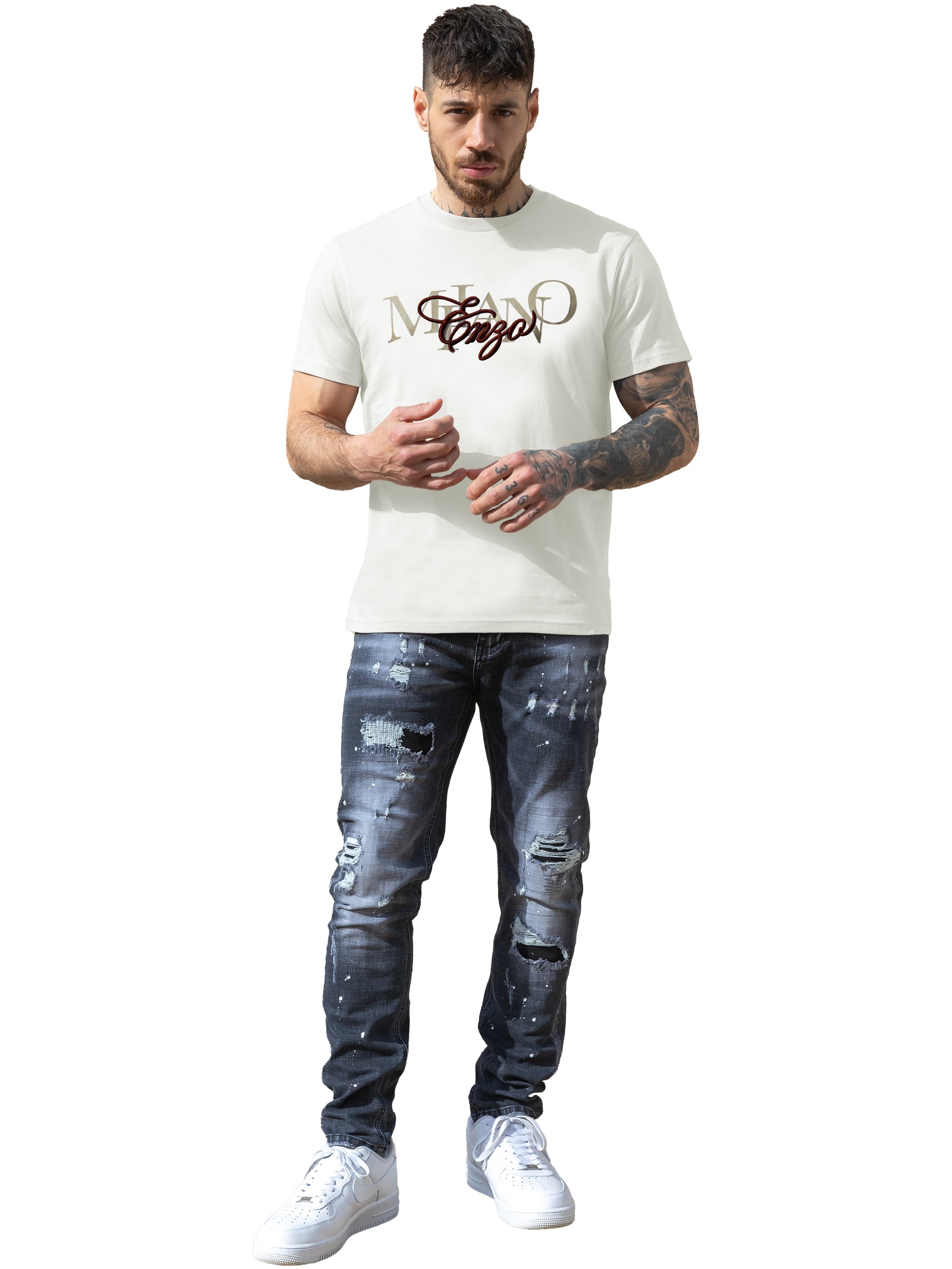Enzo Milano | Mens Embroidered T-Shirt