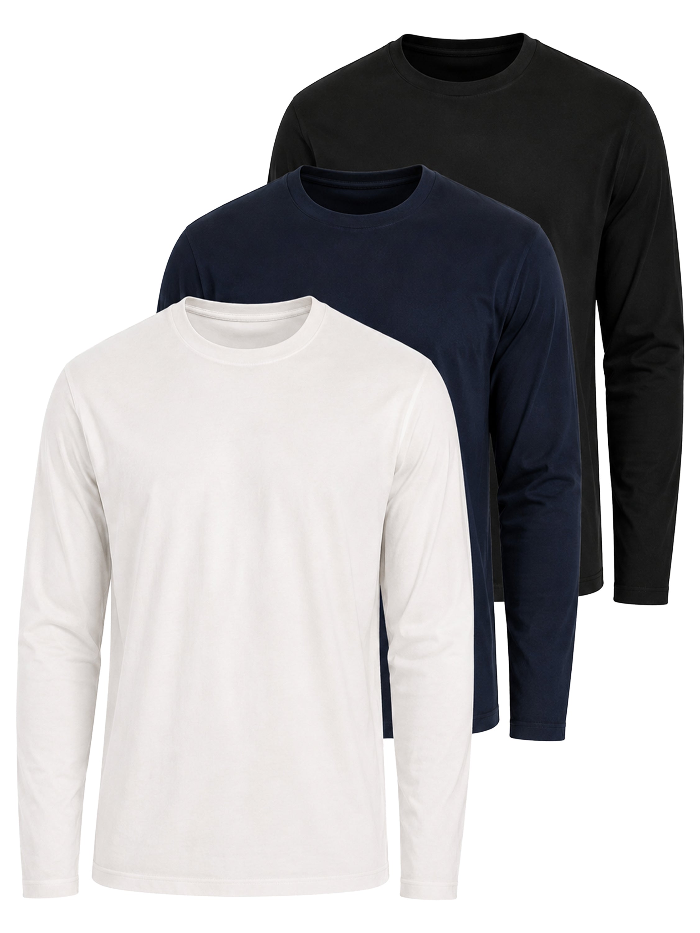 Kruze | Mens Long Sleeve T-Shirts 3 Pack