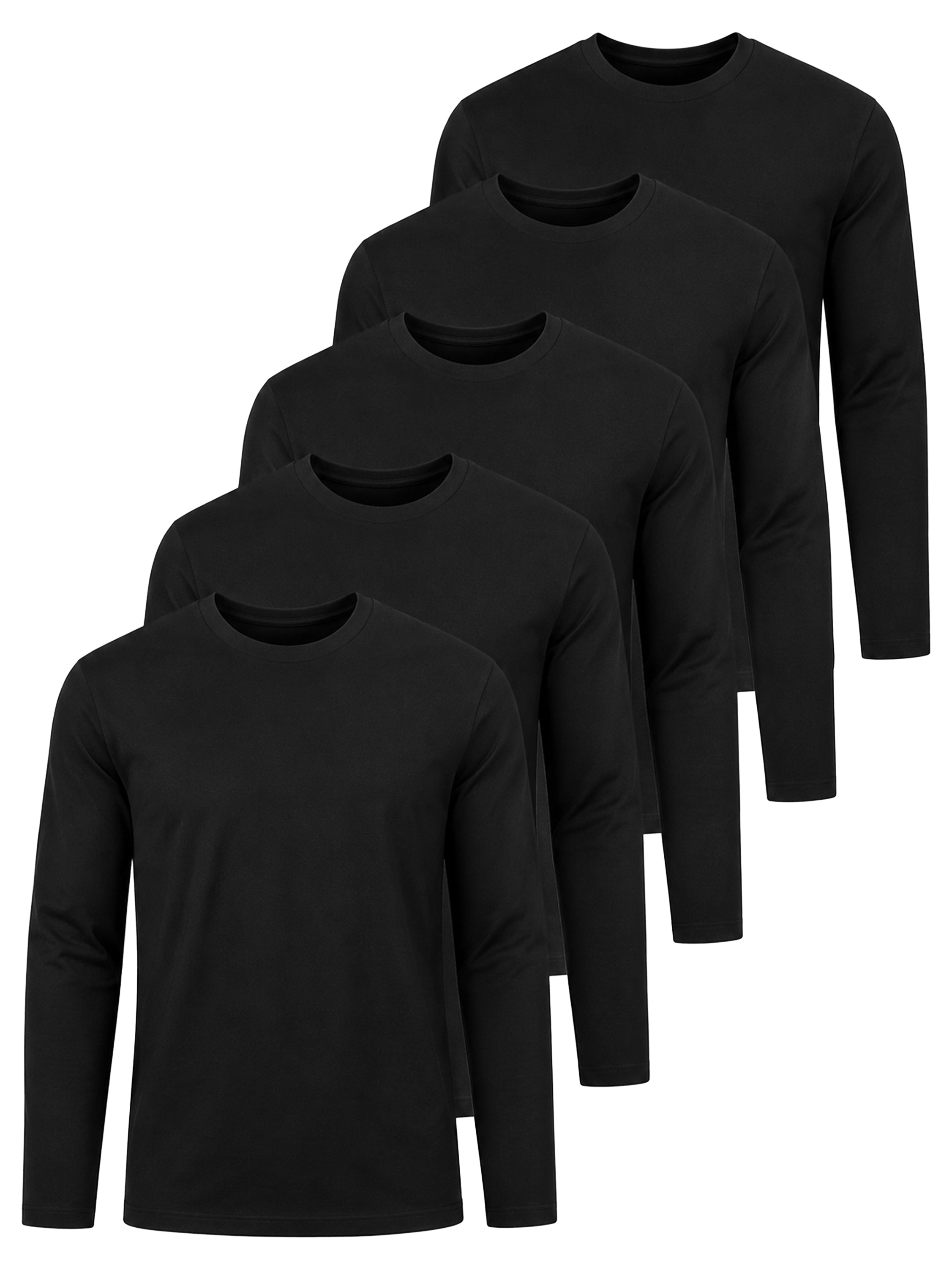 Kruze | Mens Long Sleeve T-Shirts 5 Pack