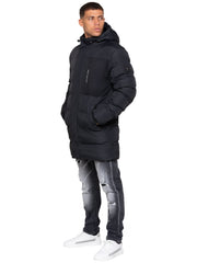 Enzo Milano | Mens Faux Fur Lined Hood Long Jacket