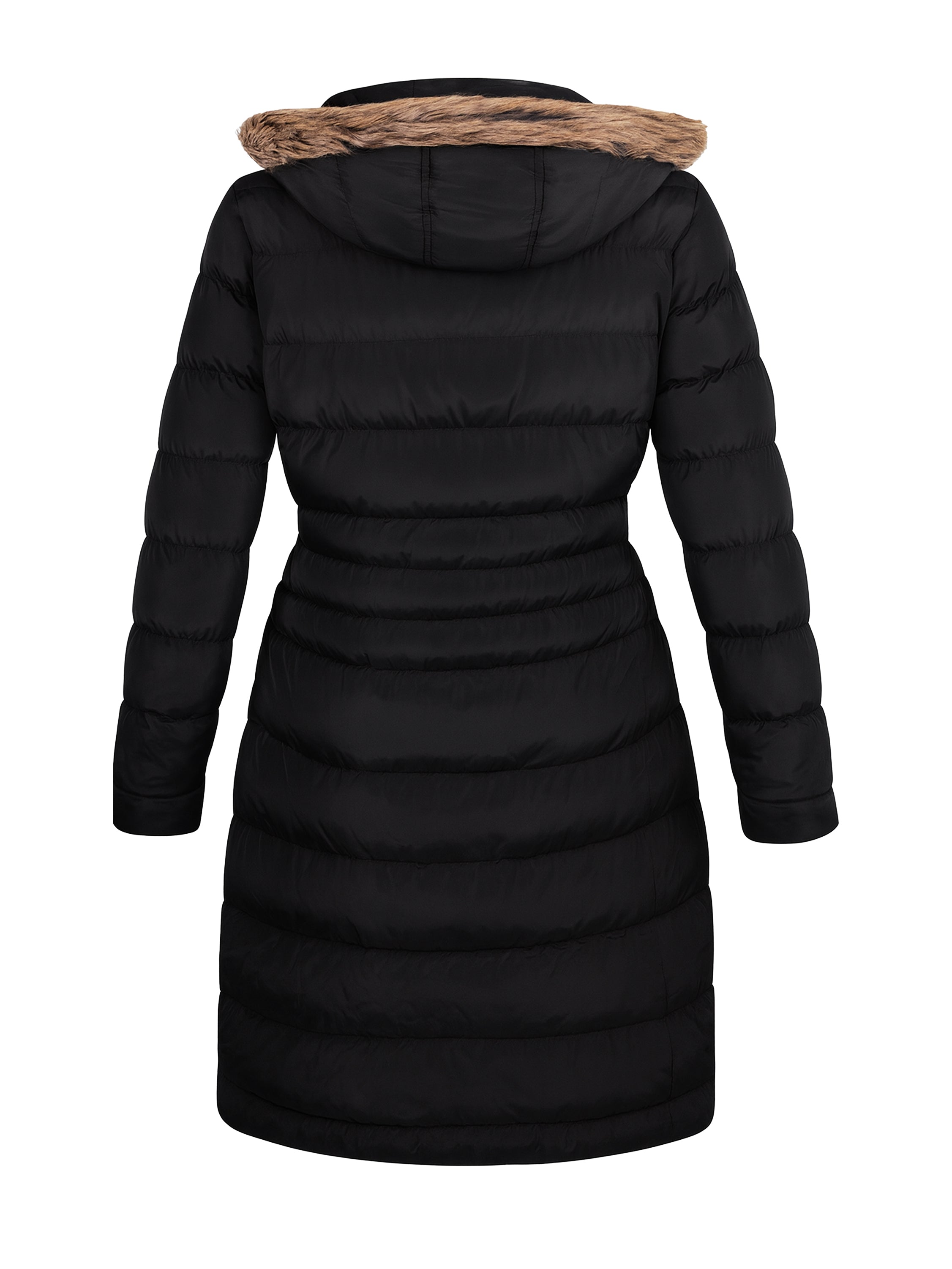 Enzo | Womens Faux Fur Hooded Long Puffer Jacket