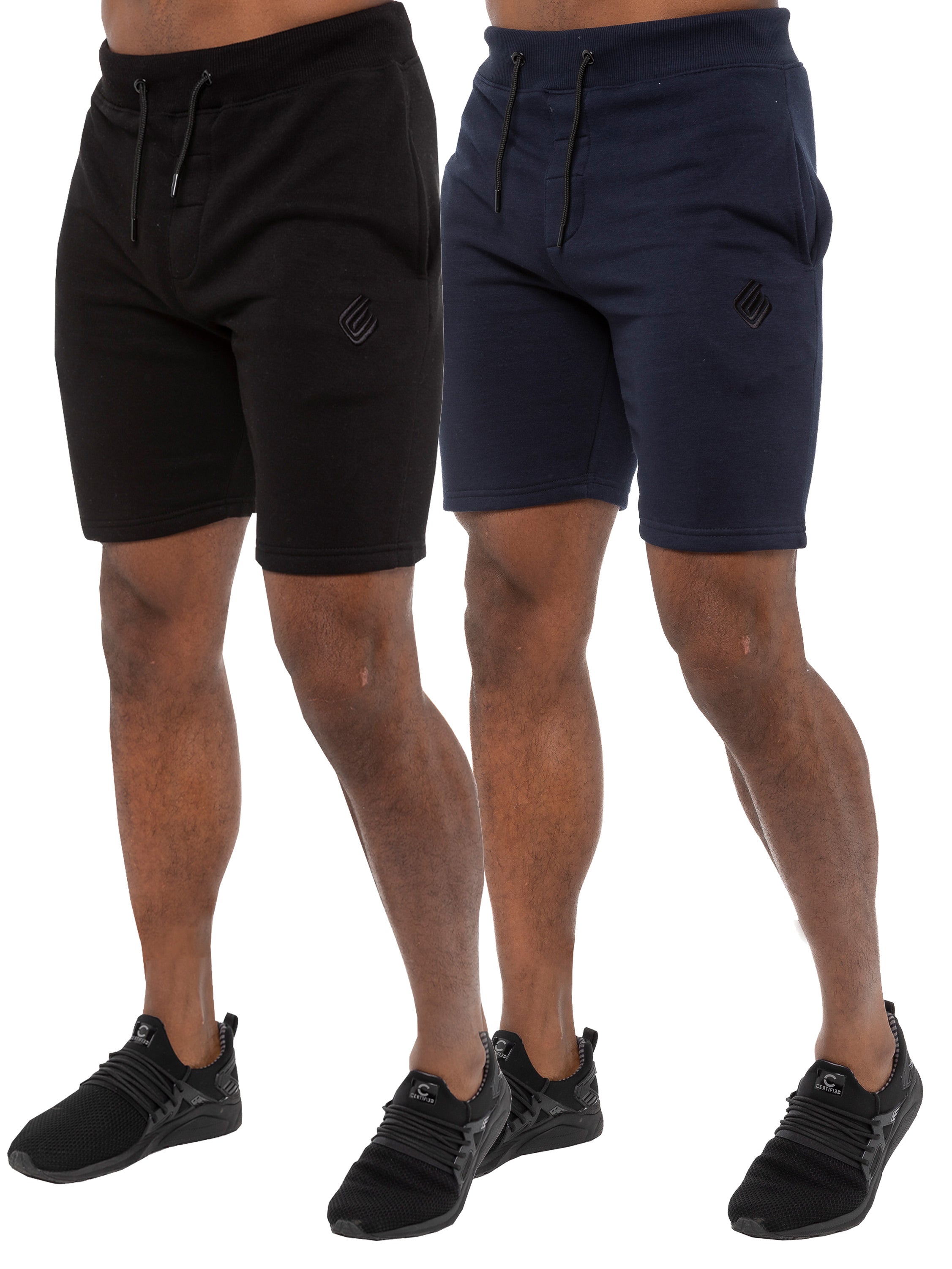 Mens Fleece Gym Shorts | Enzo Designer Menswear 2 Pack