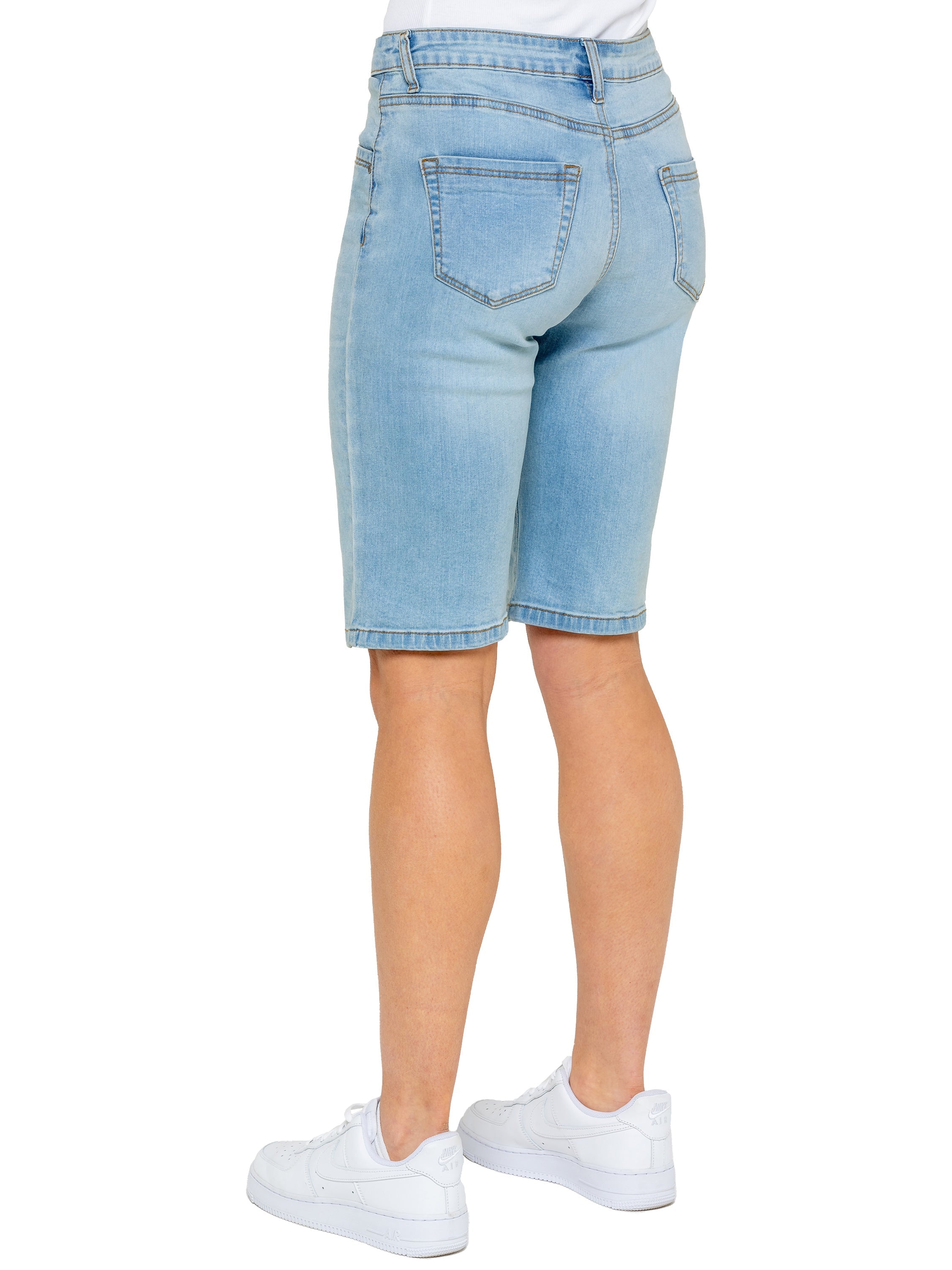 Enzo | Womens Long Denim Shorts