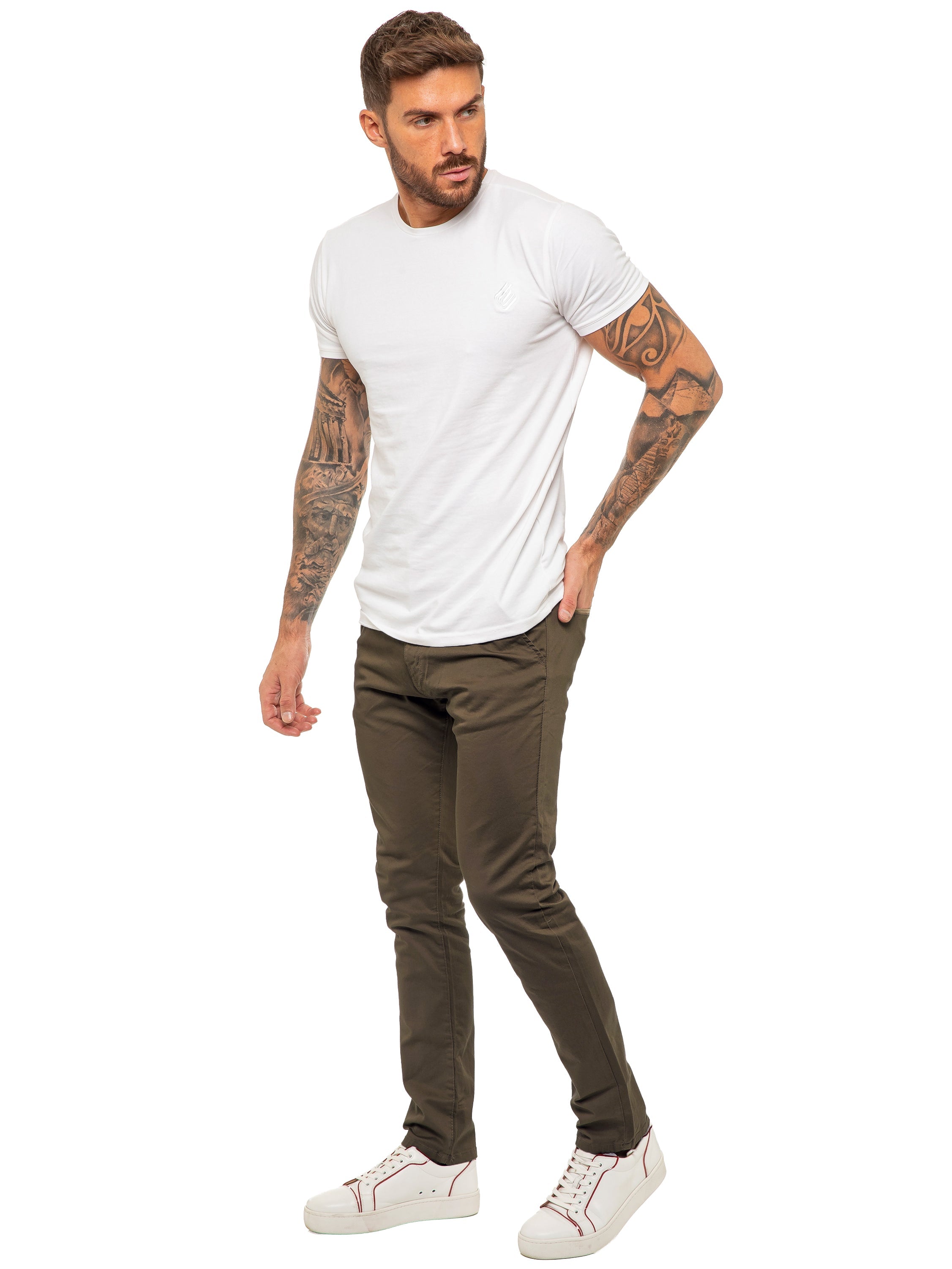 Enzo | Mens Slim Fit Stretch Chino Trousers