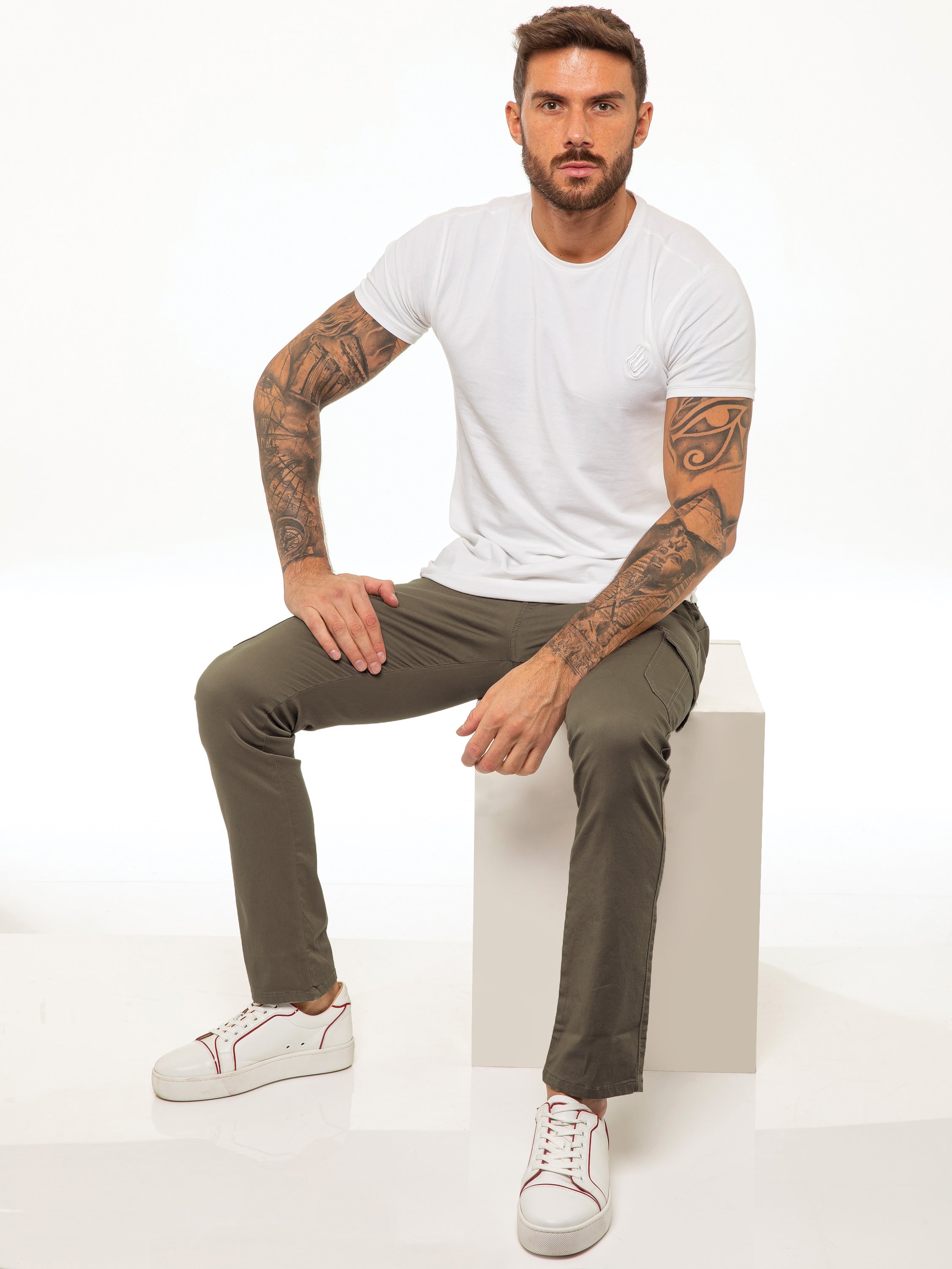 Mens Cargo Combat Slim Fit Trousers | Enzo Designer Menswear