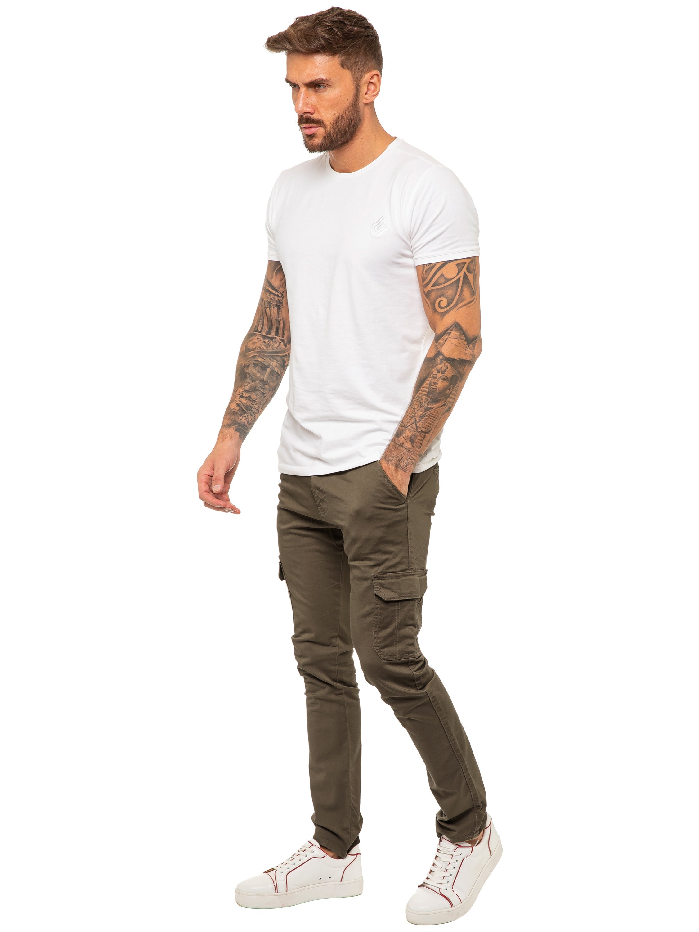 Mens Cargo Combat Slim Fit Trousers | Enzo Designer Menswear