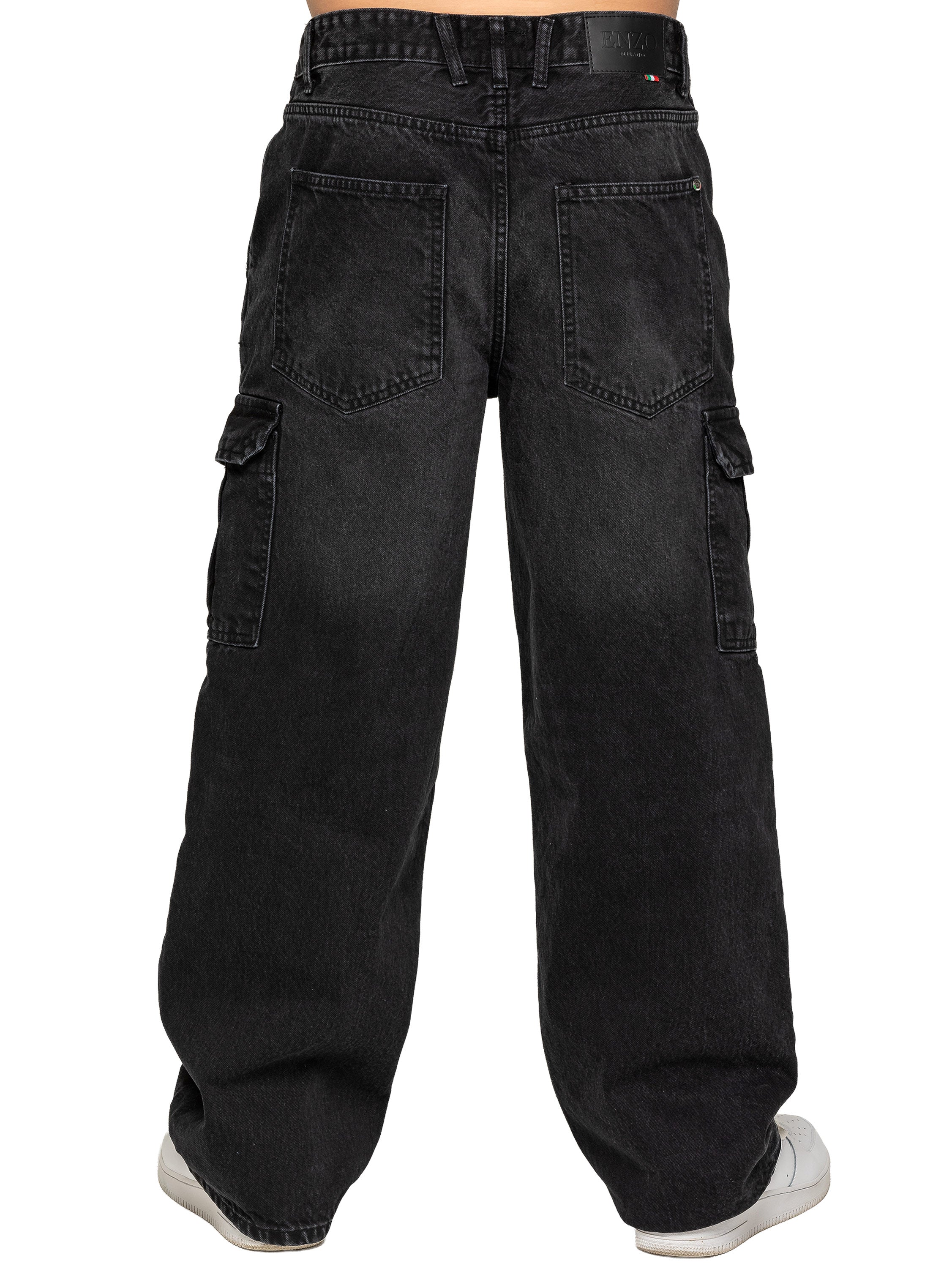 Enzo Milano | Mens Wide Leg Cargo Jeans