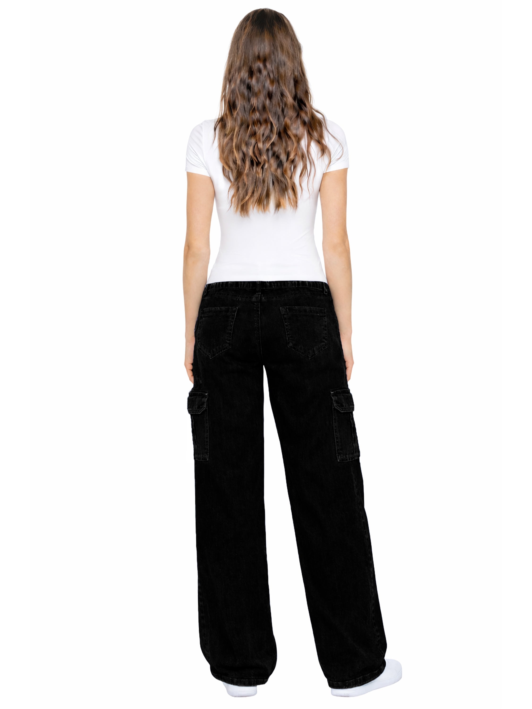 Enzo | Womens Baggy Cargo Jeans