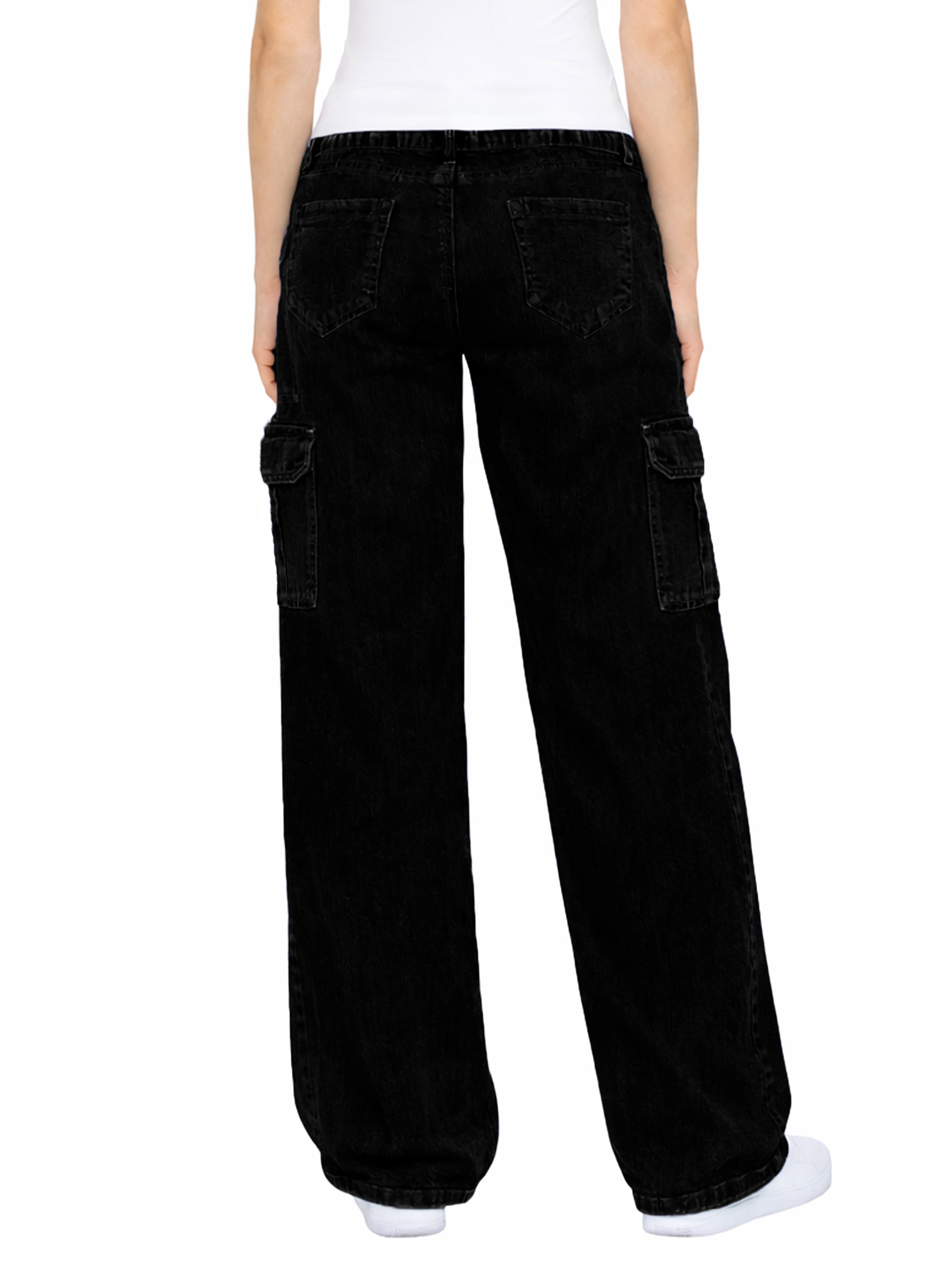 Enzo | Womens Baggy Cargo Jeans