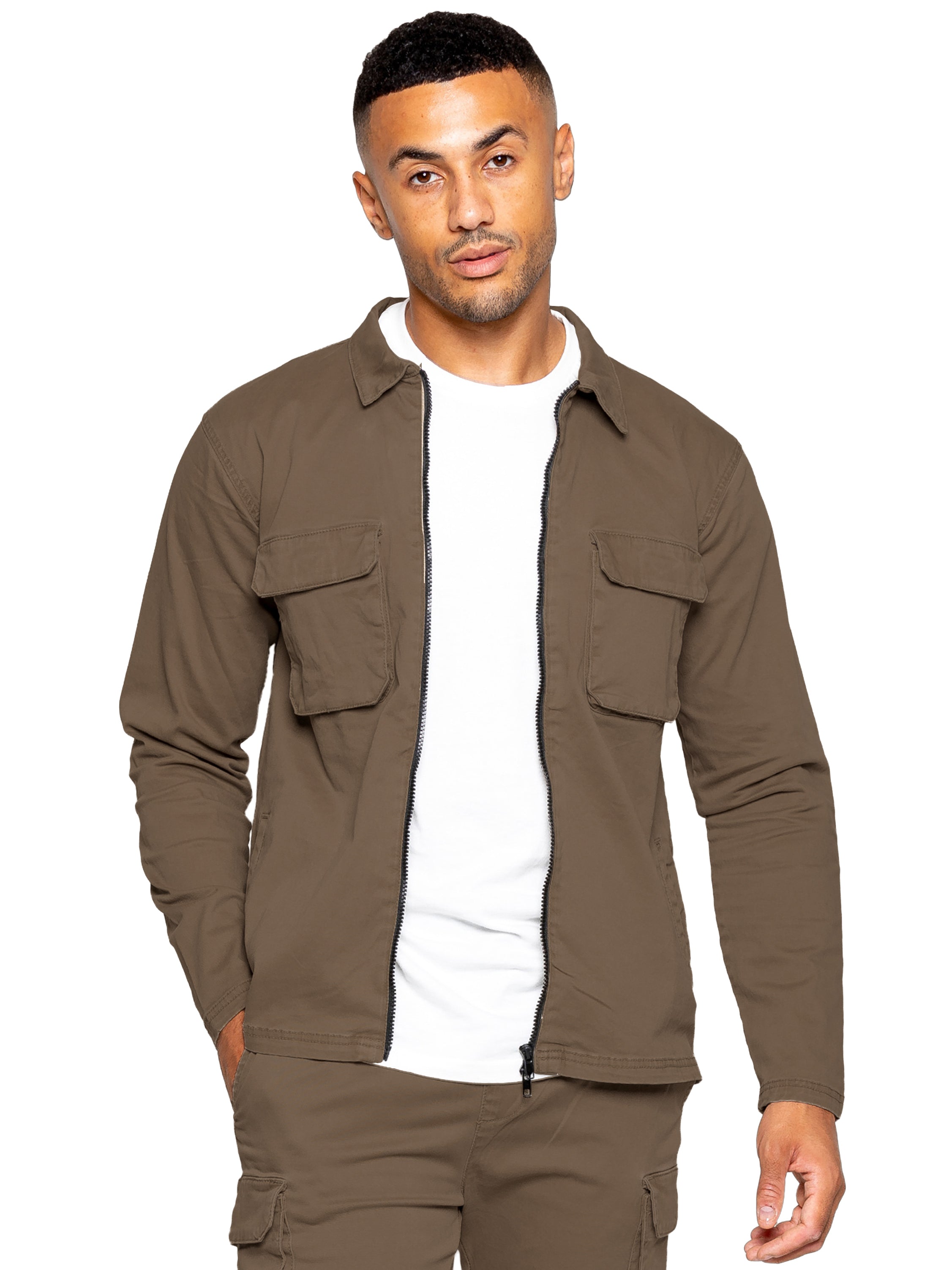 Enzo | Mens Cargo Overshirt Jacket