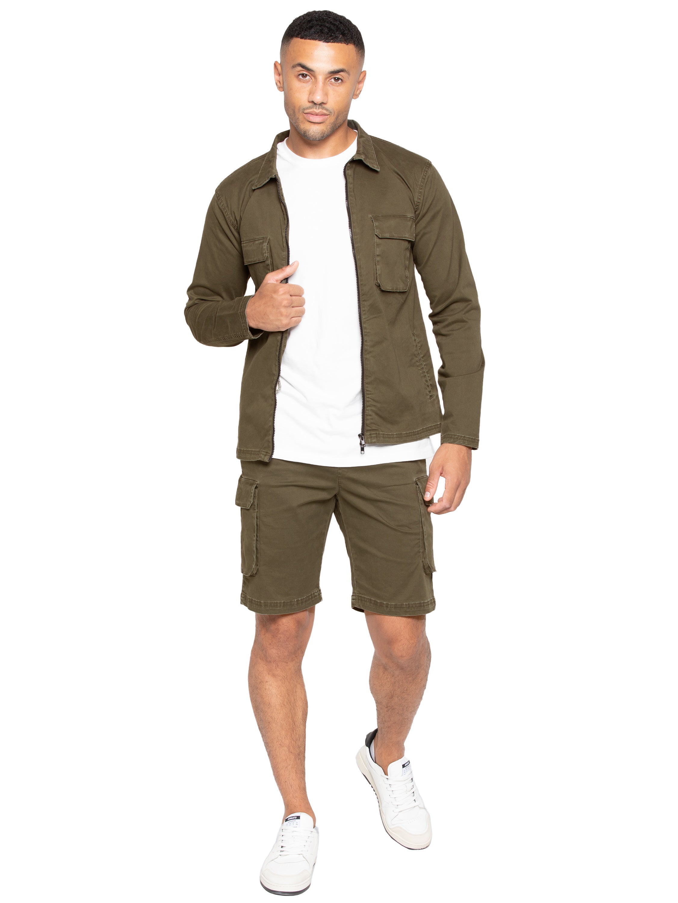 Enzo | Mens Cargo Overshirt Jacket