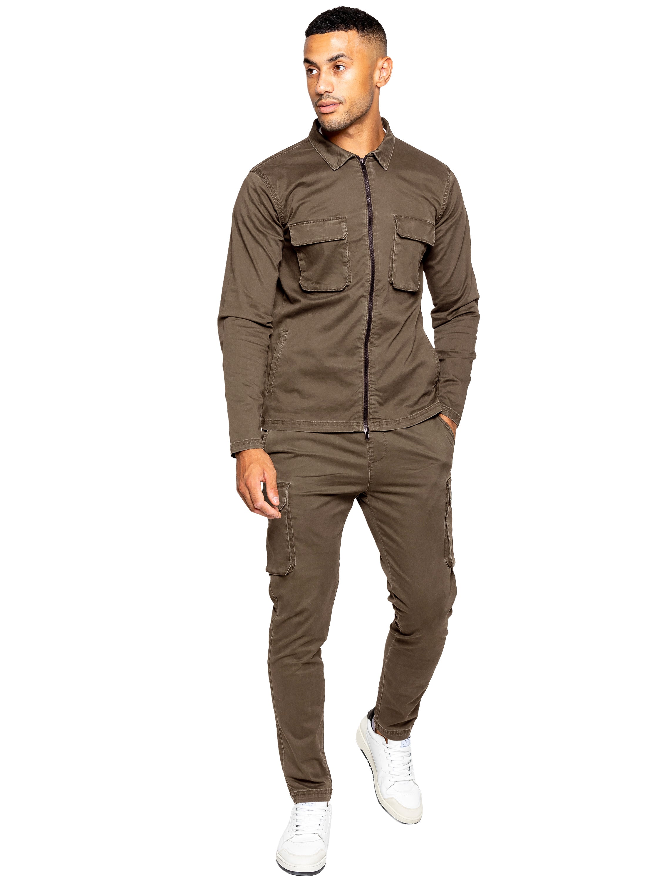 Enzo | Mens Cargo Overshirt Jacket