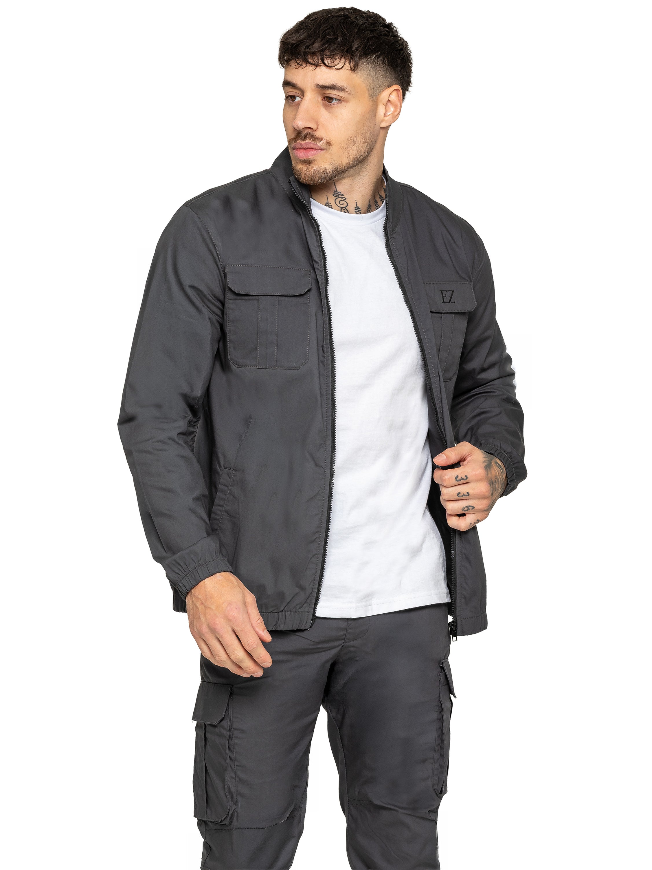Enzo | Mens Lightweight Funnel Neck Jacket
