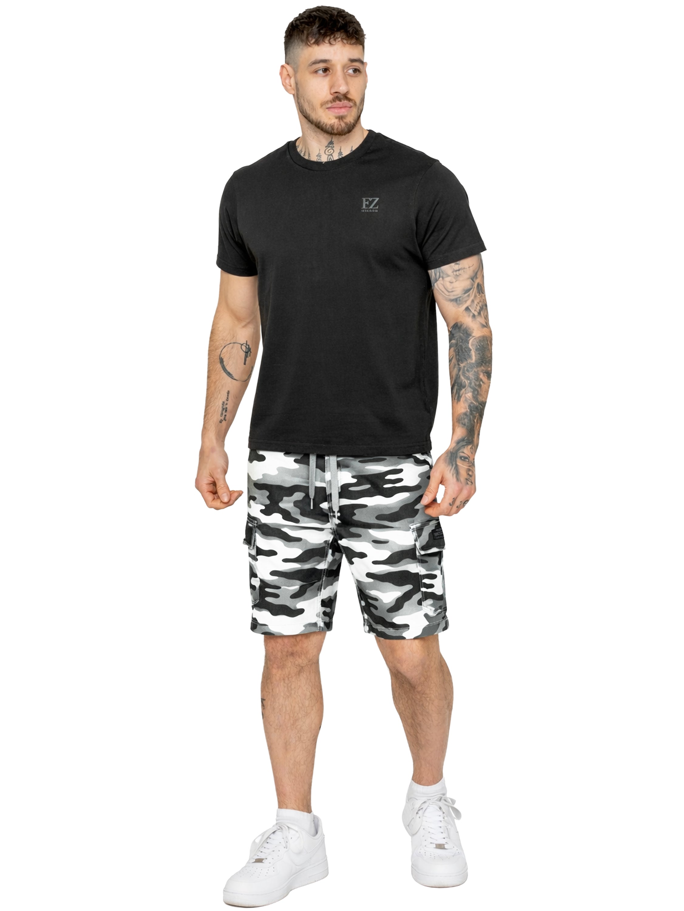 Enzo | Mens Camo Cargo Shorts