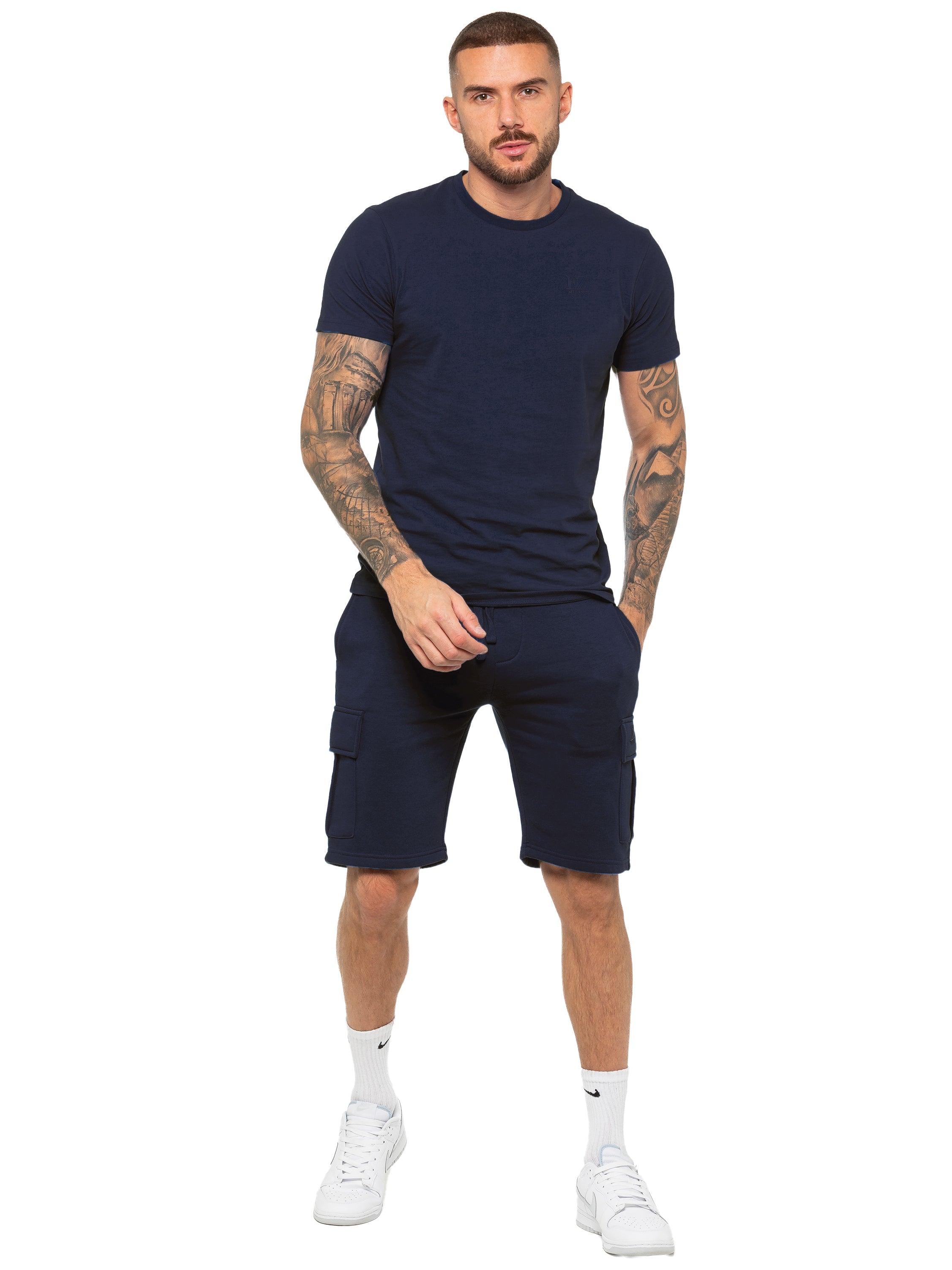 Enzo | Mens Cargo Fleece Shorts