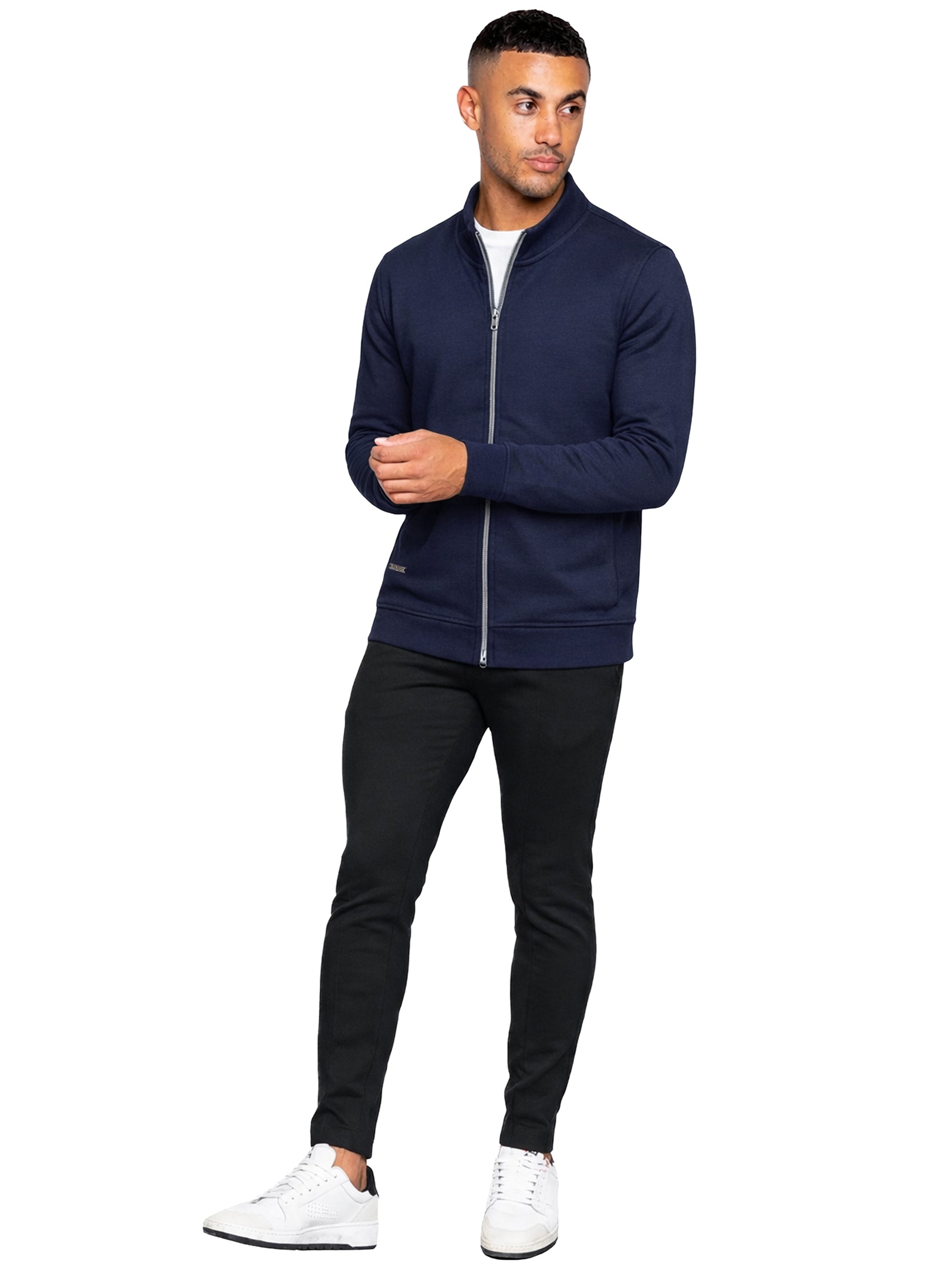 Enzo | Mens Funnel Neck Zip Sweatshirt