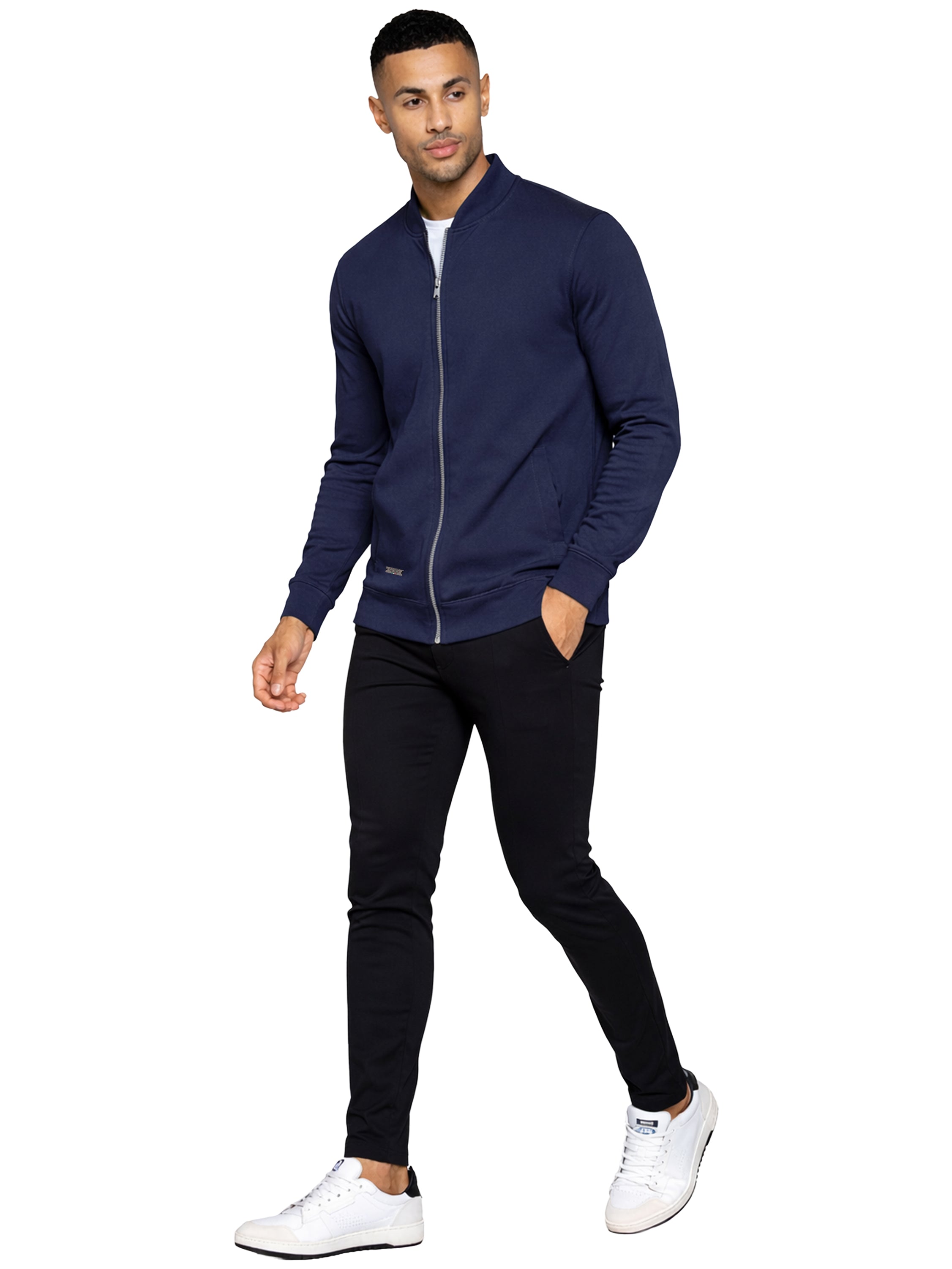 Enzo | Mens Funnel Neck Zip Sweatshirt