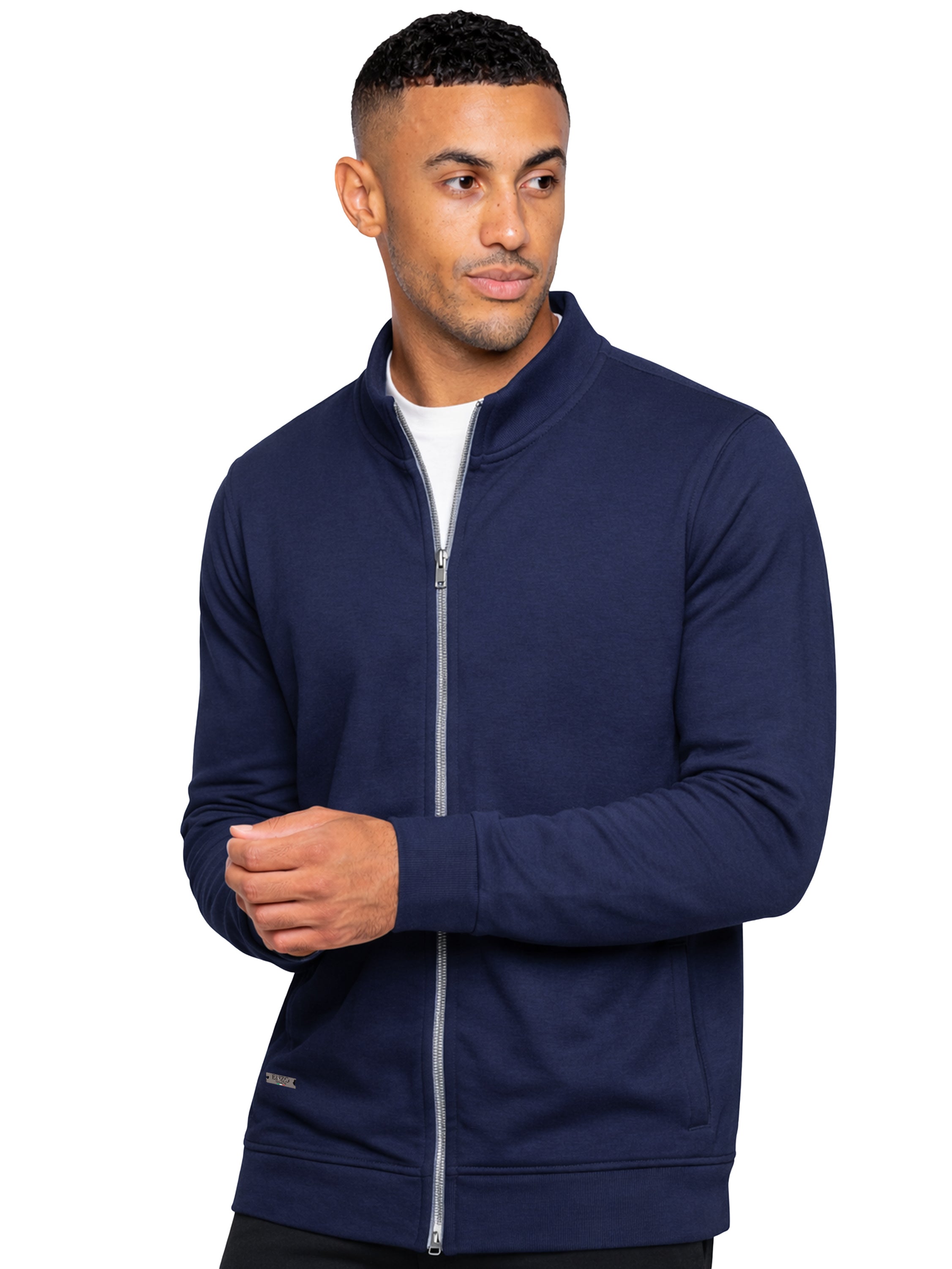 Enzo | Mens Funnel Neck Zip Sweatshirt