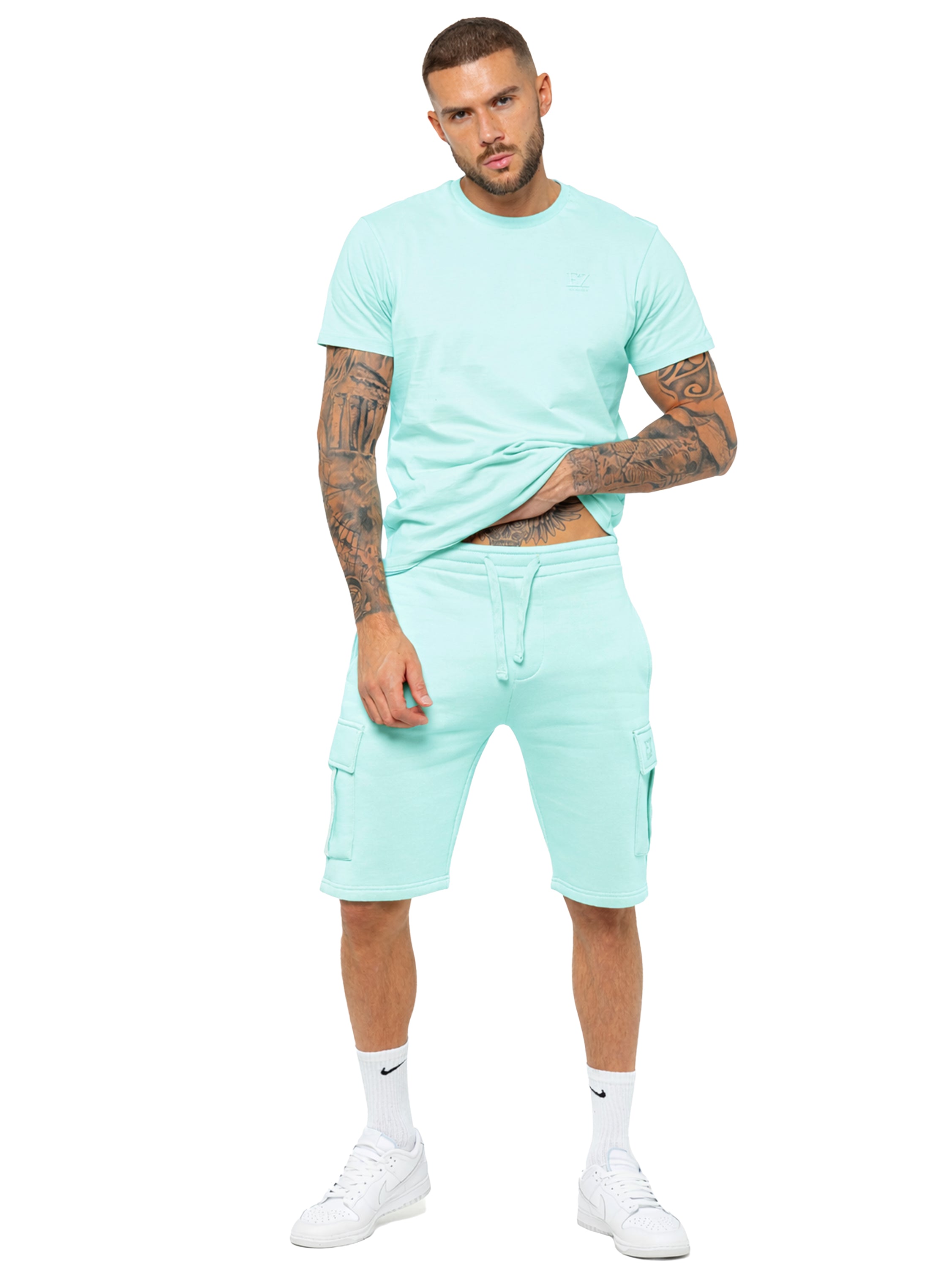 Enzo | Mens T-Shirt Tracksuit Set With Shorts
